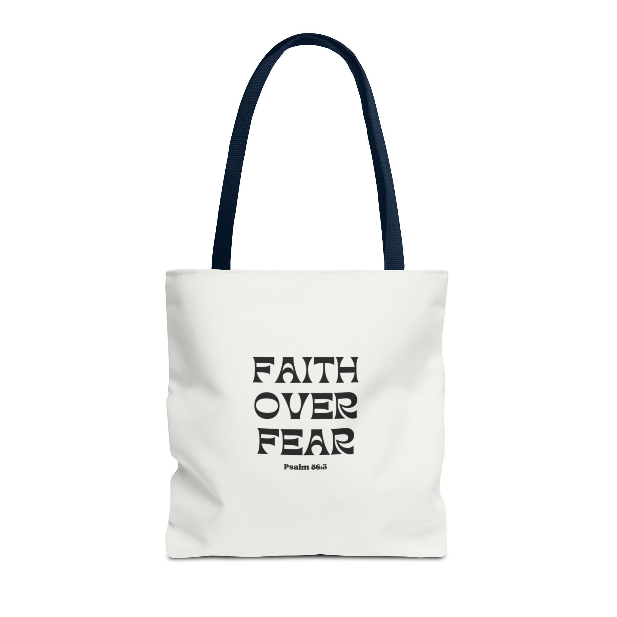 Faith Over Fear Tote Bag — Christian Inspirational Scripture Bag (Psalm 56:3)
