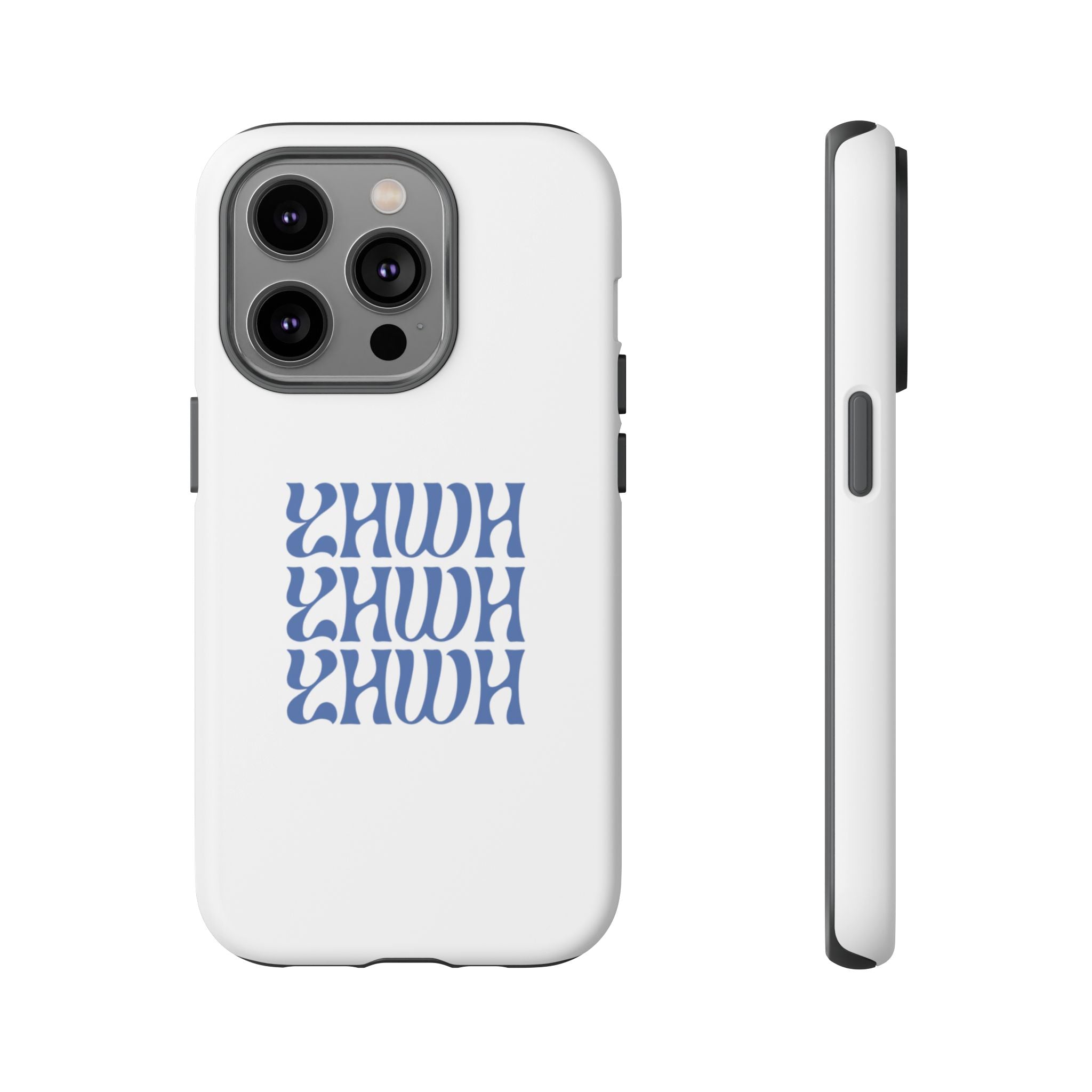 "YHWH" — Retro Blue Wavy Tough Phone Case