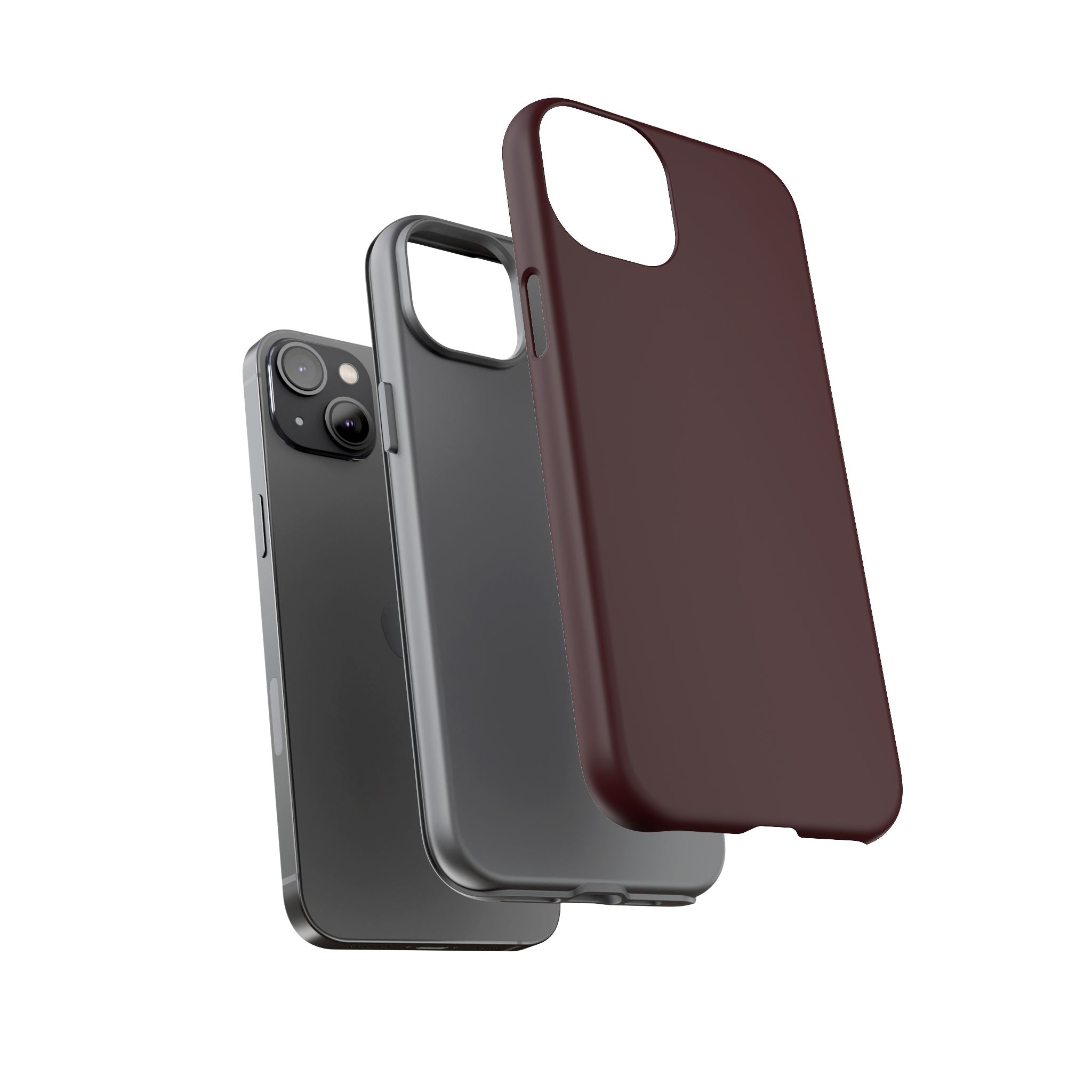 Maroon Tough iPhone Case — Slim Impact-Resistant Protective Cover