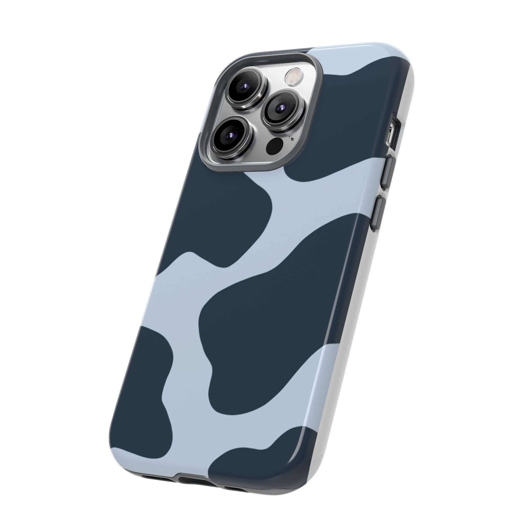 Cow Print Tough iPhone Case — Blue Black Abstract Pattern