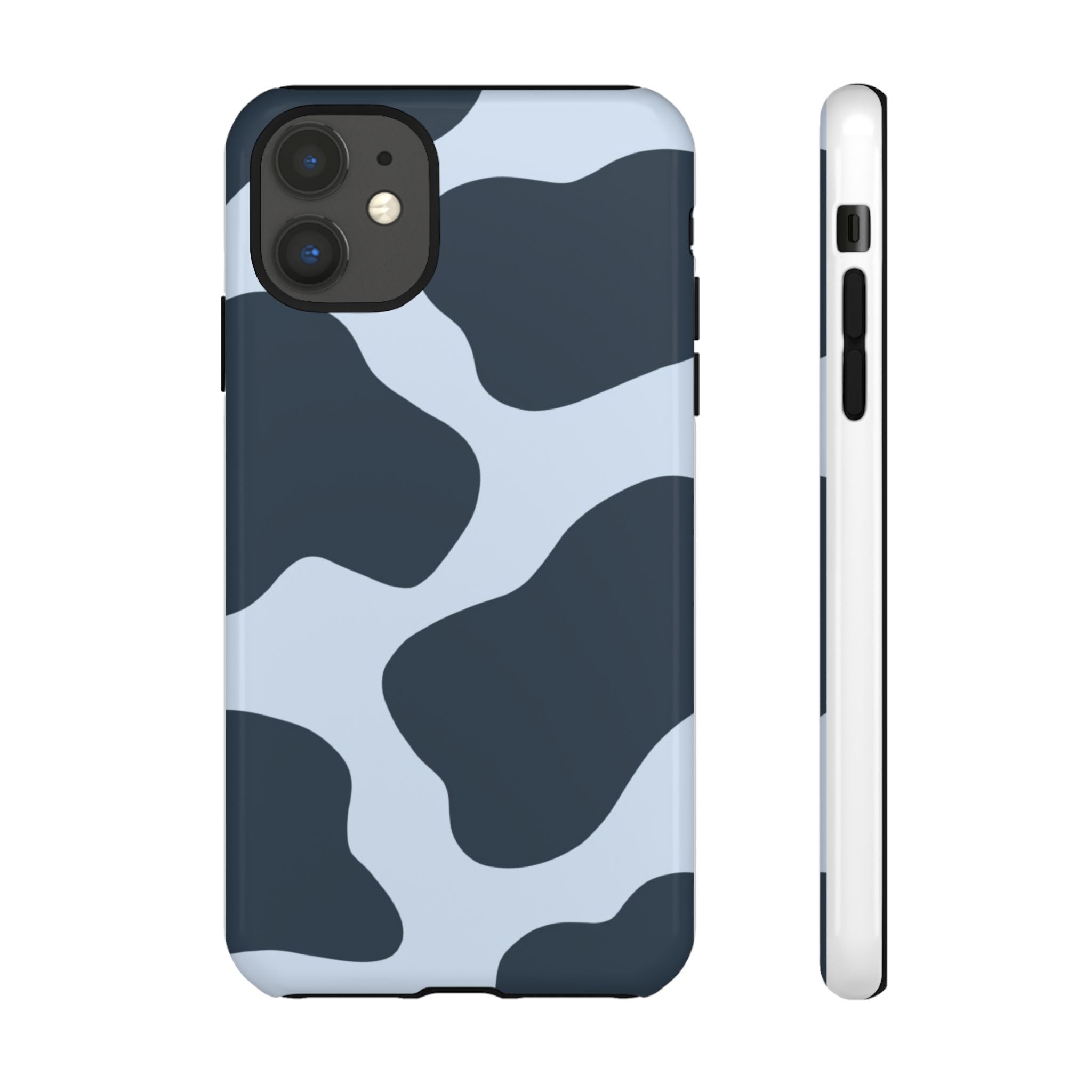 Cow Print Tough iPhone Case — Blue Black Abstract Pattern