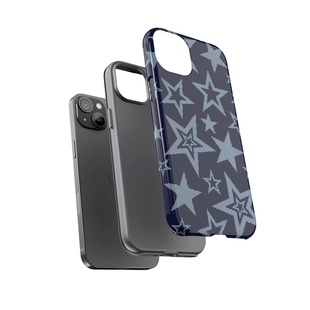 Navy Star Pattern Tough iPhone Case