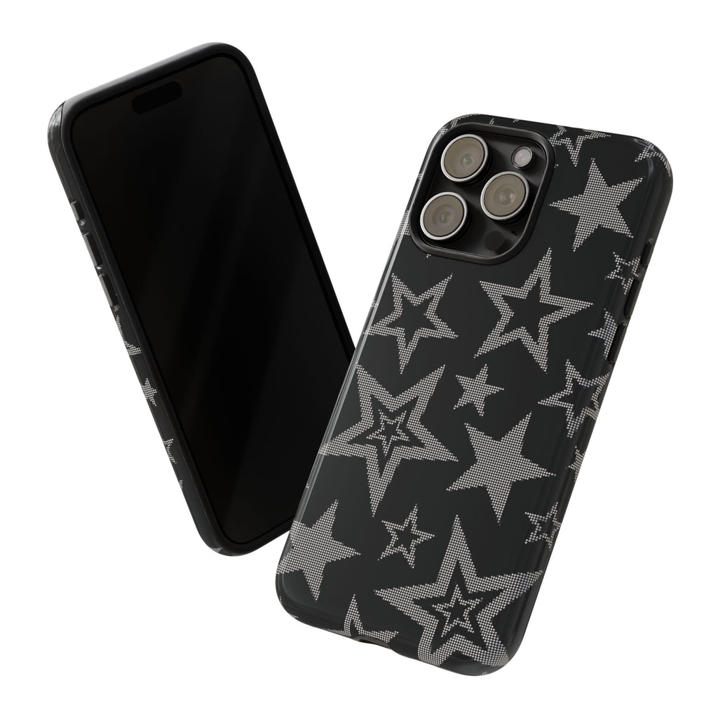 Black Star Pattern Tough Phone Case — Durable Protective Phone Cover