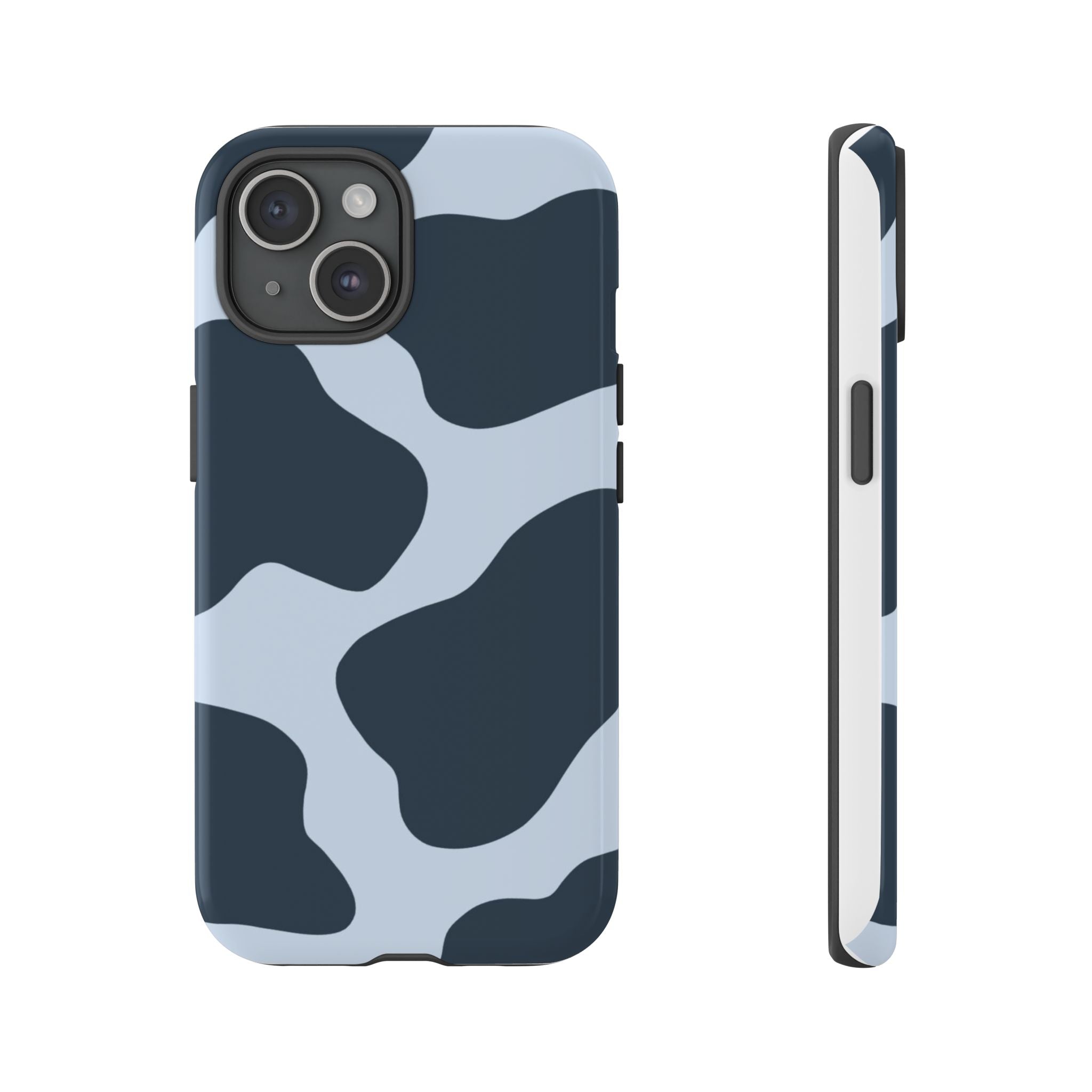 Cow Print Tough iPhone Case — Blue Black Abstract Pattern
