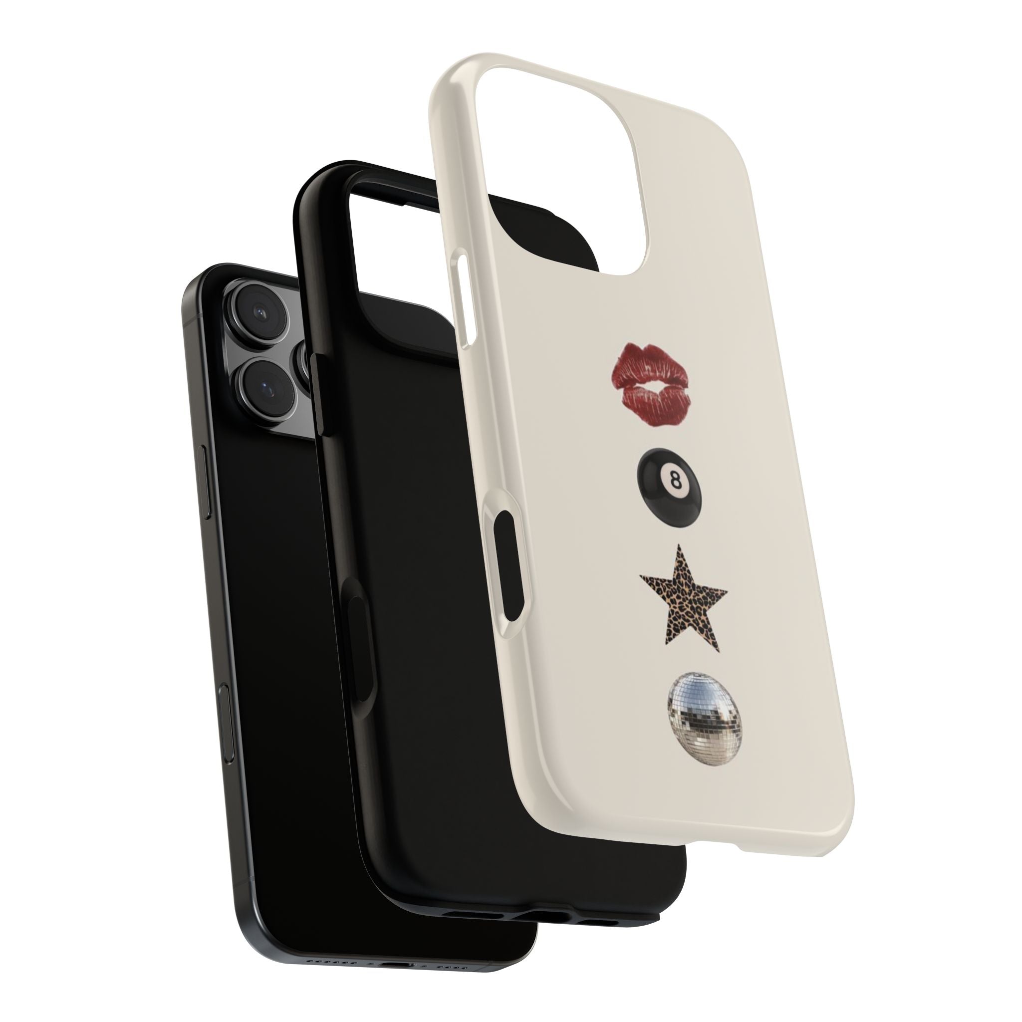 Kiss 8-Ball Star iPhone Case – Trendy Minimalist Protective Cover