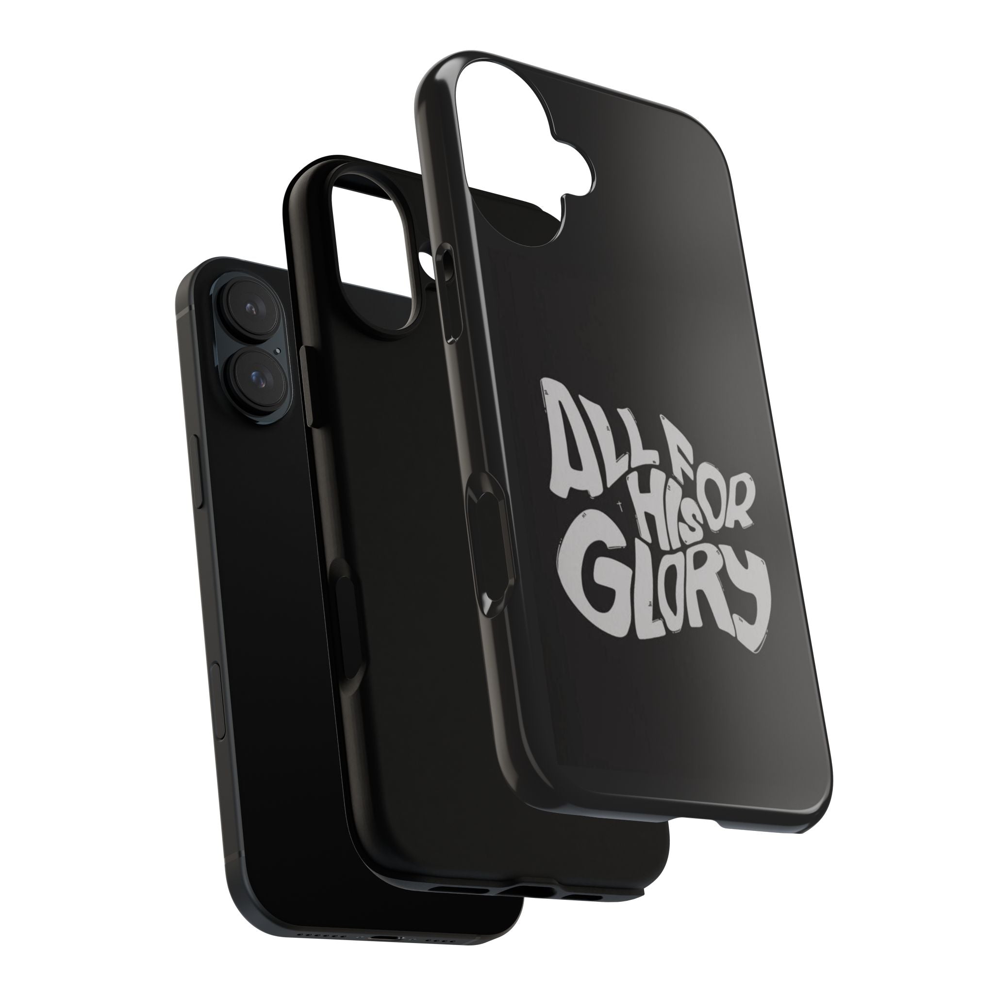 All For His Glory Phone Case — Christian Faith Script Protective Cover