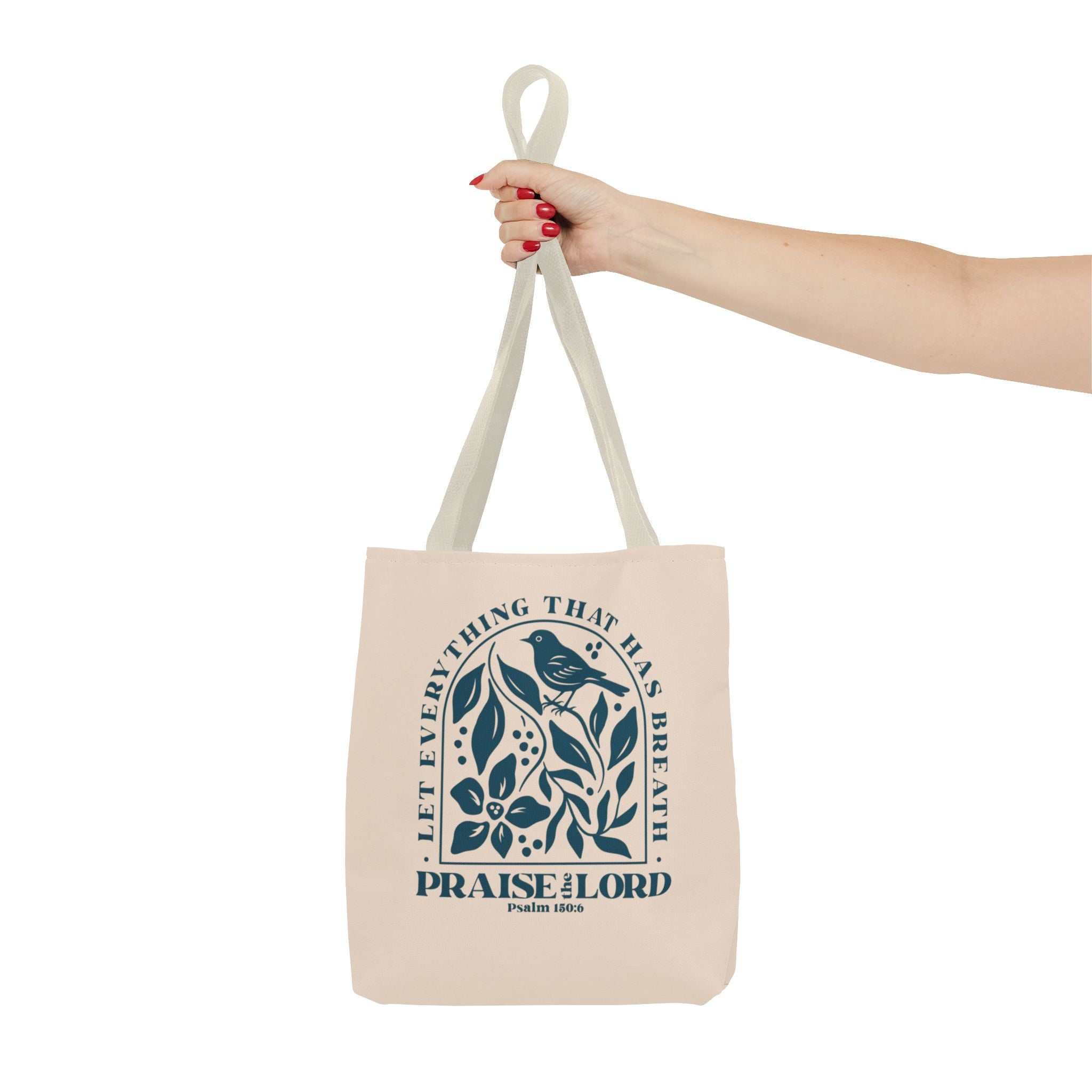 "Praise the Lord" Floral Psalm 150:6 Tote Bag