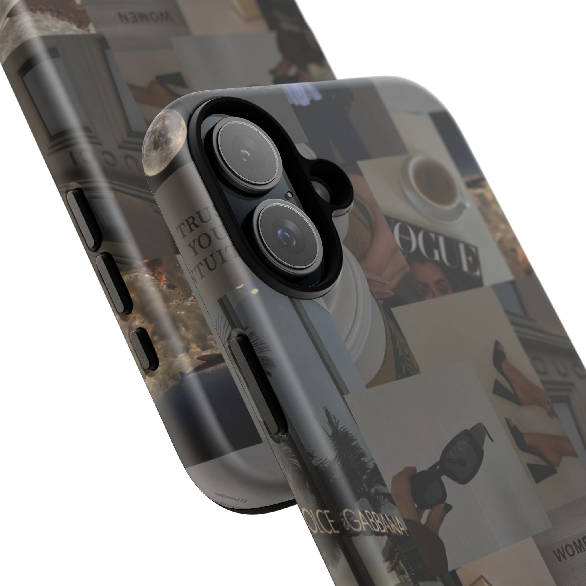 Collage Aesthetic Tough iPhone Case — Chic Cafe & Fashion Mood Board