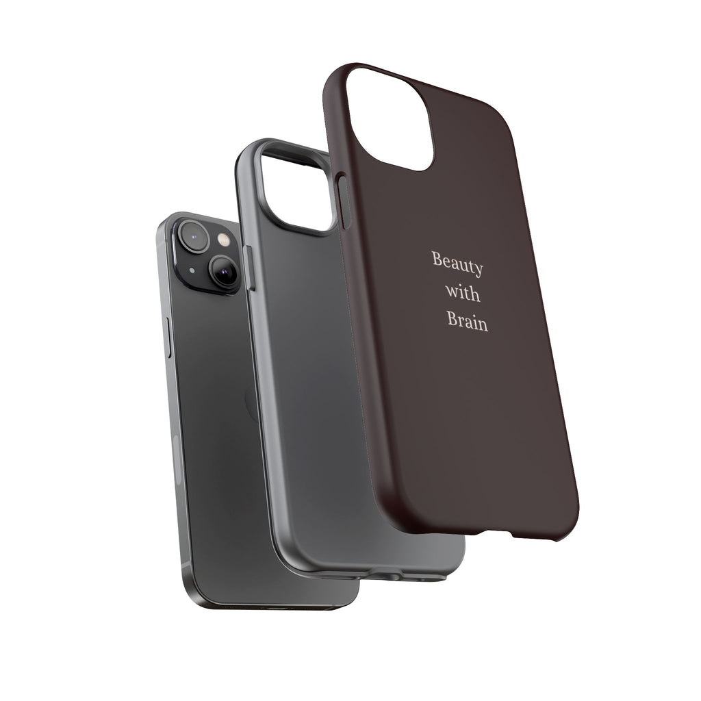 Tough Case — "Beauty with Brain" Protective iPhone Case (Sleek Maroon)