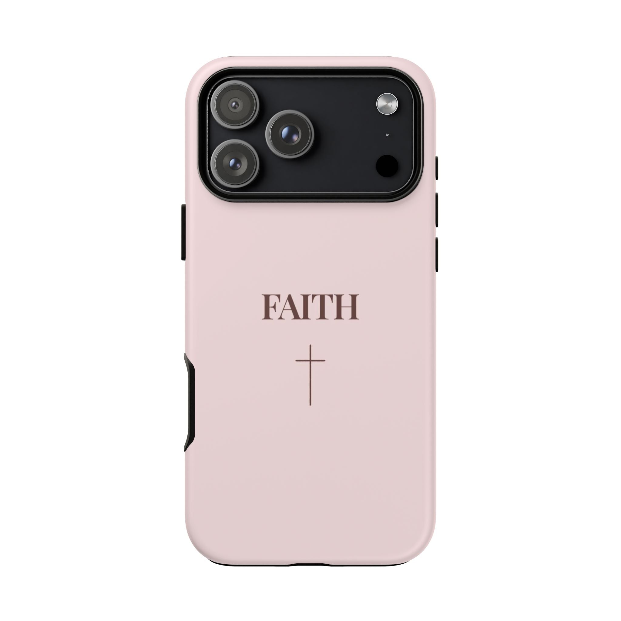 Faith Cross Tough Phone Case — Minimal Pink Christian iPhone Cover