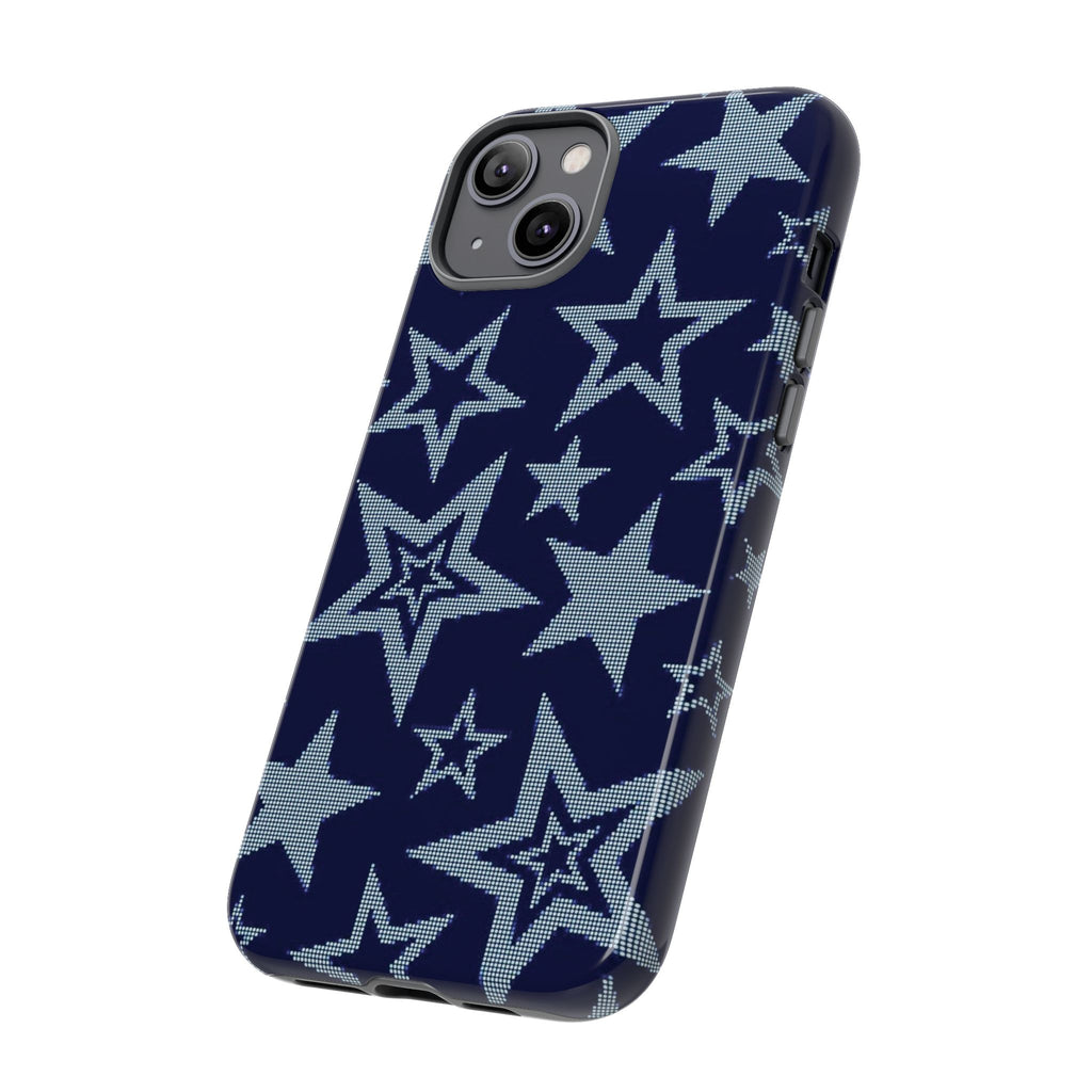 Navy Star Pattern Tough iPhone Case