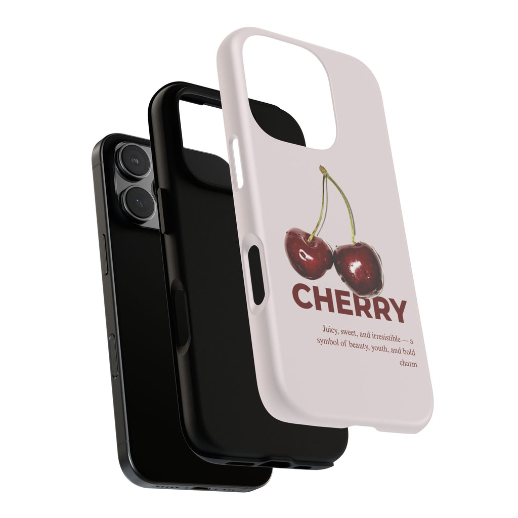 Cherry Vintage iPhone Case — Retro Cherry Illustration with 'CHERRY' Text