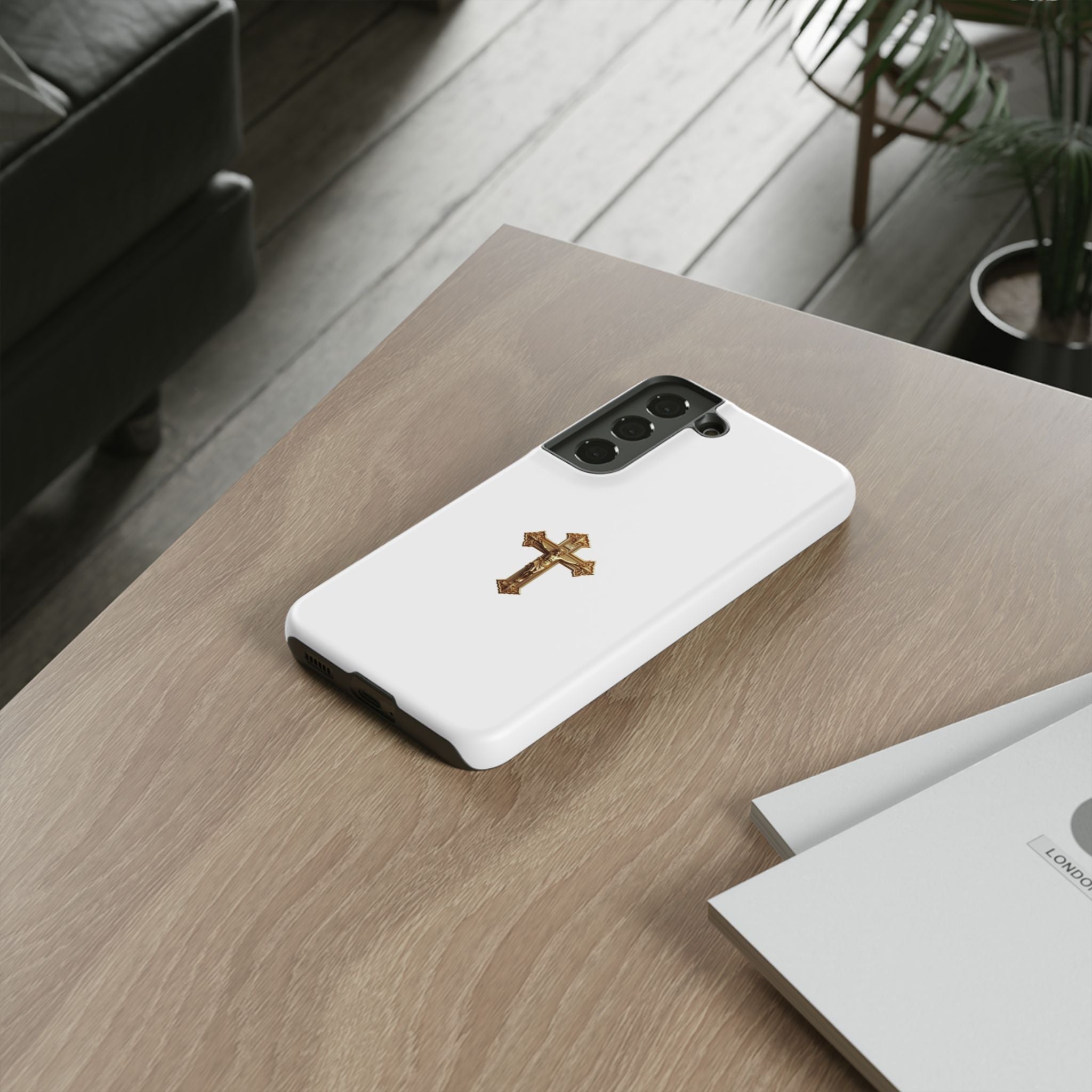 Gold Cross Tough Phone Case | Protective Cover