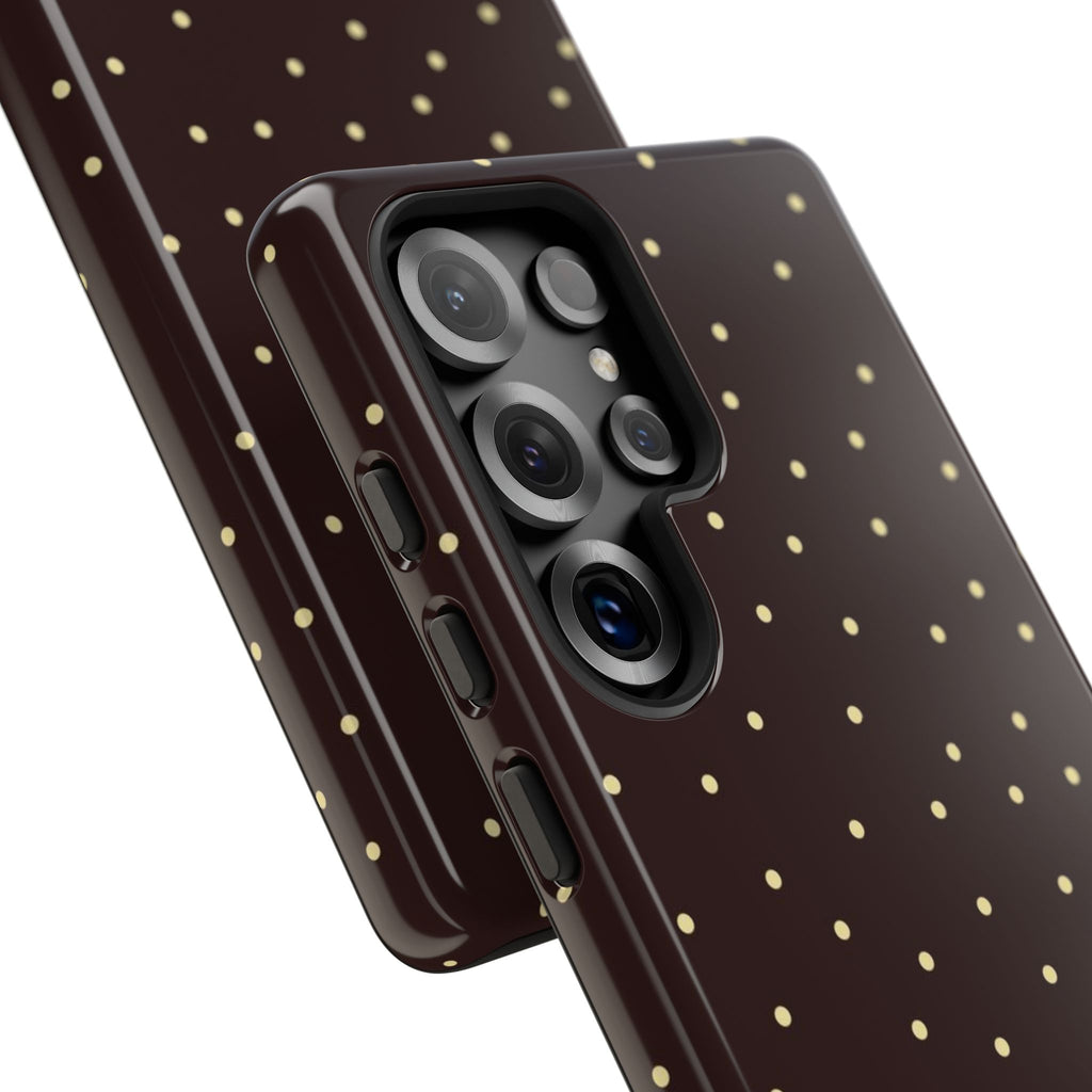 Brown Gold Polka Dot Tough Phone Case