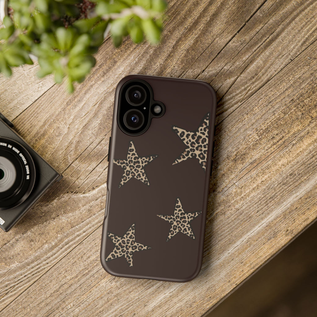 Leopard Star iPhone Case — Chic Brown Protective Tough Case
