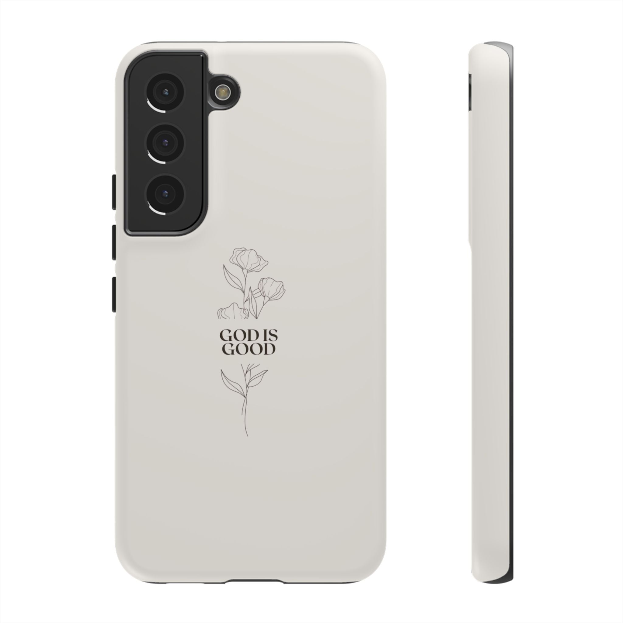 Minimal ‘God Is Good’ Floral Tough Phone Case