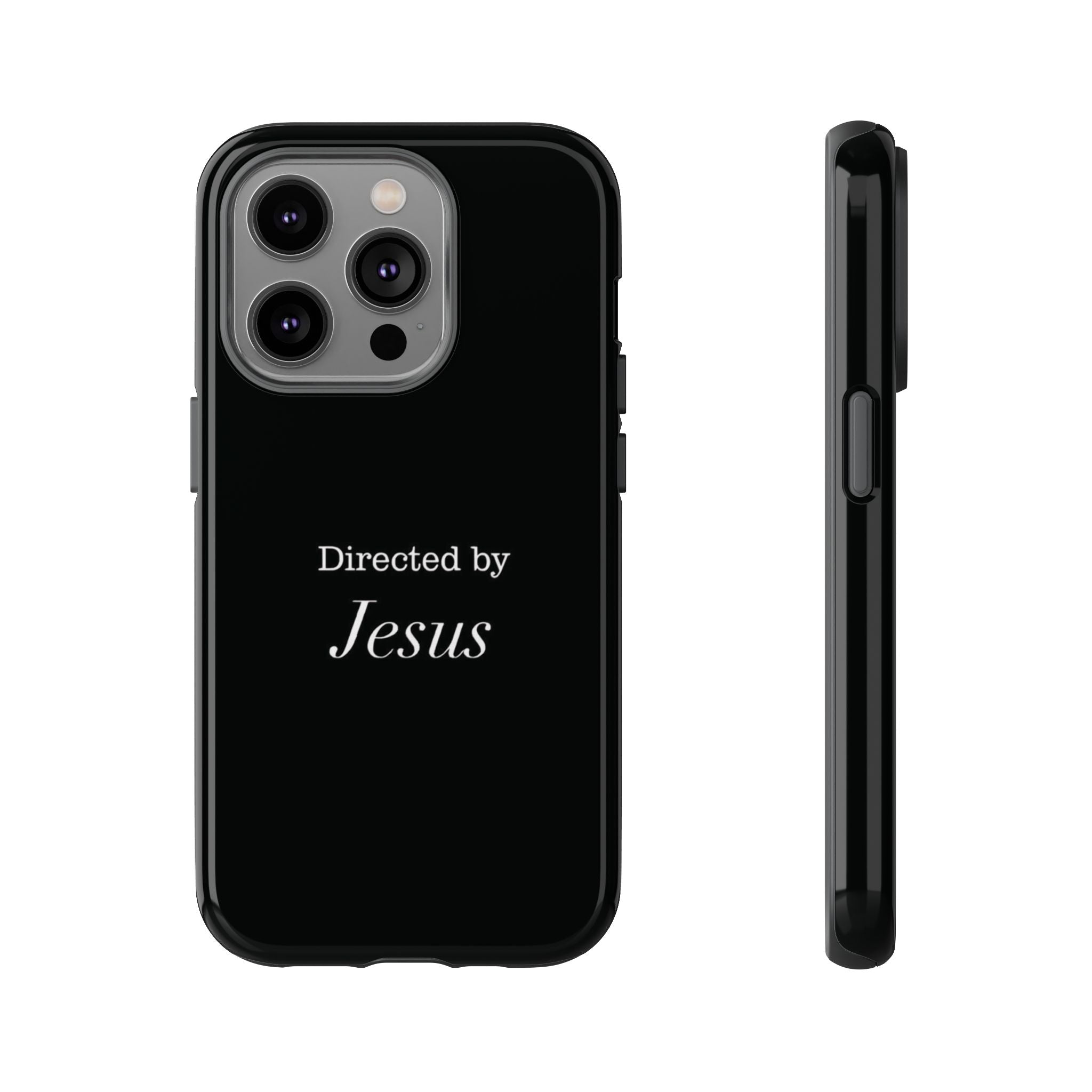 Directed by Jesus Tough Phone Case — Faith Black Protective Case