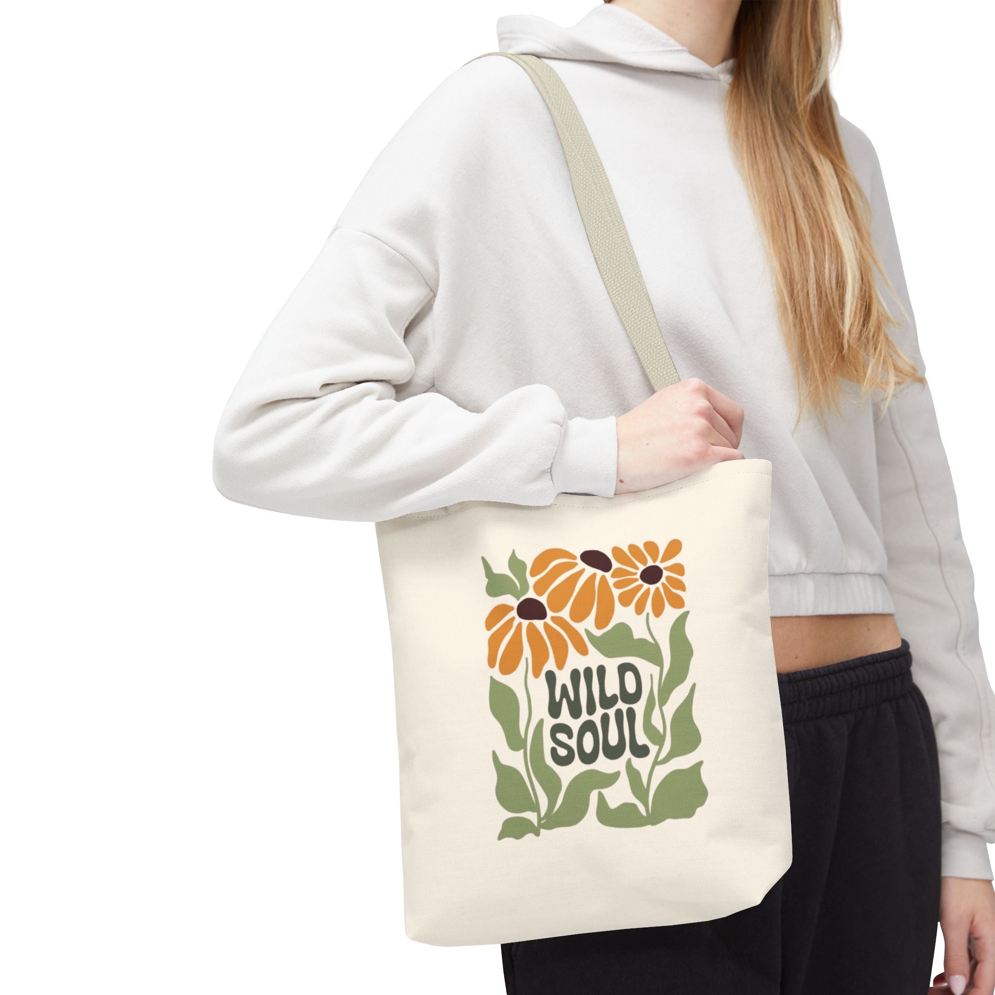 Wild Soul Floral Tote Bag — Boho Sunflower Canvas Carryall