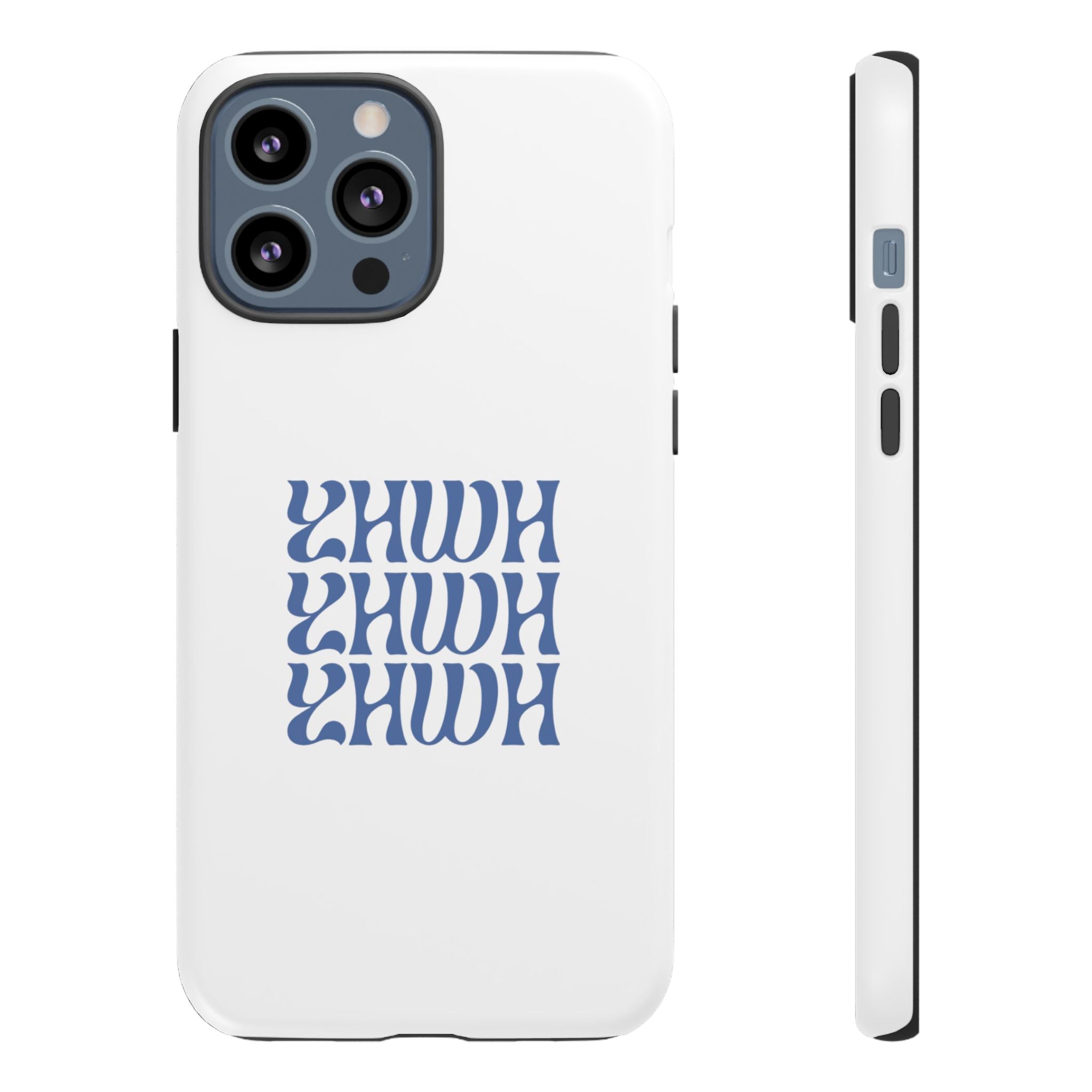 "YHWH" — Retro Blue Wavy Tough Phone Case