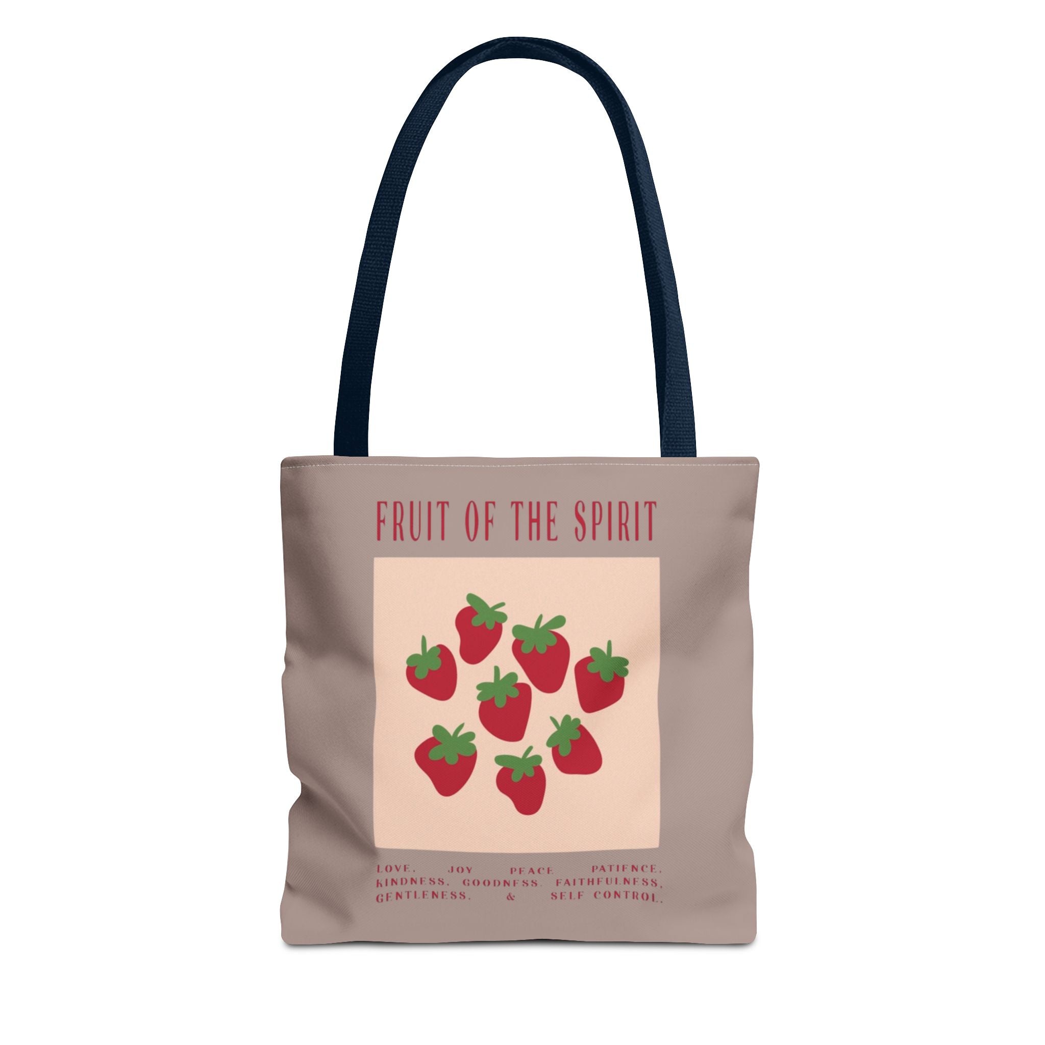 Fruit of the Spirit Strawberry Tote Bag — Christian Inspirational AOP Market Tote
