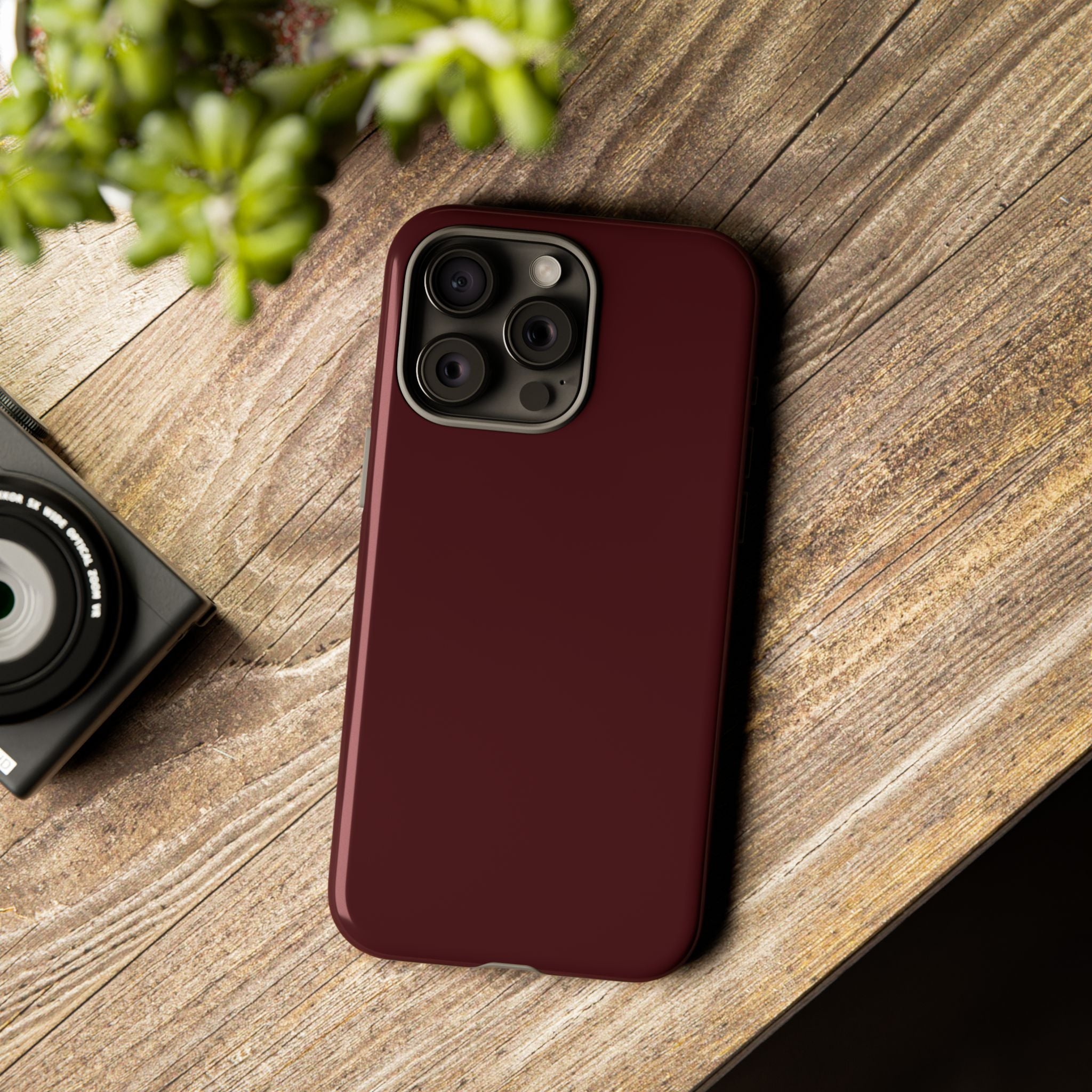 Maroon Tough iPhone Case — Slim Impact-Resistant Protective Cover