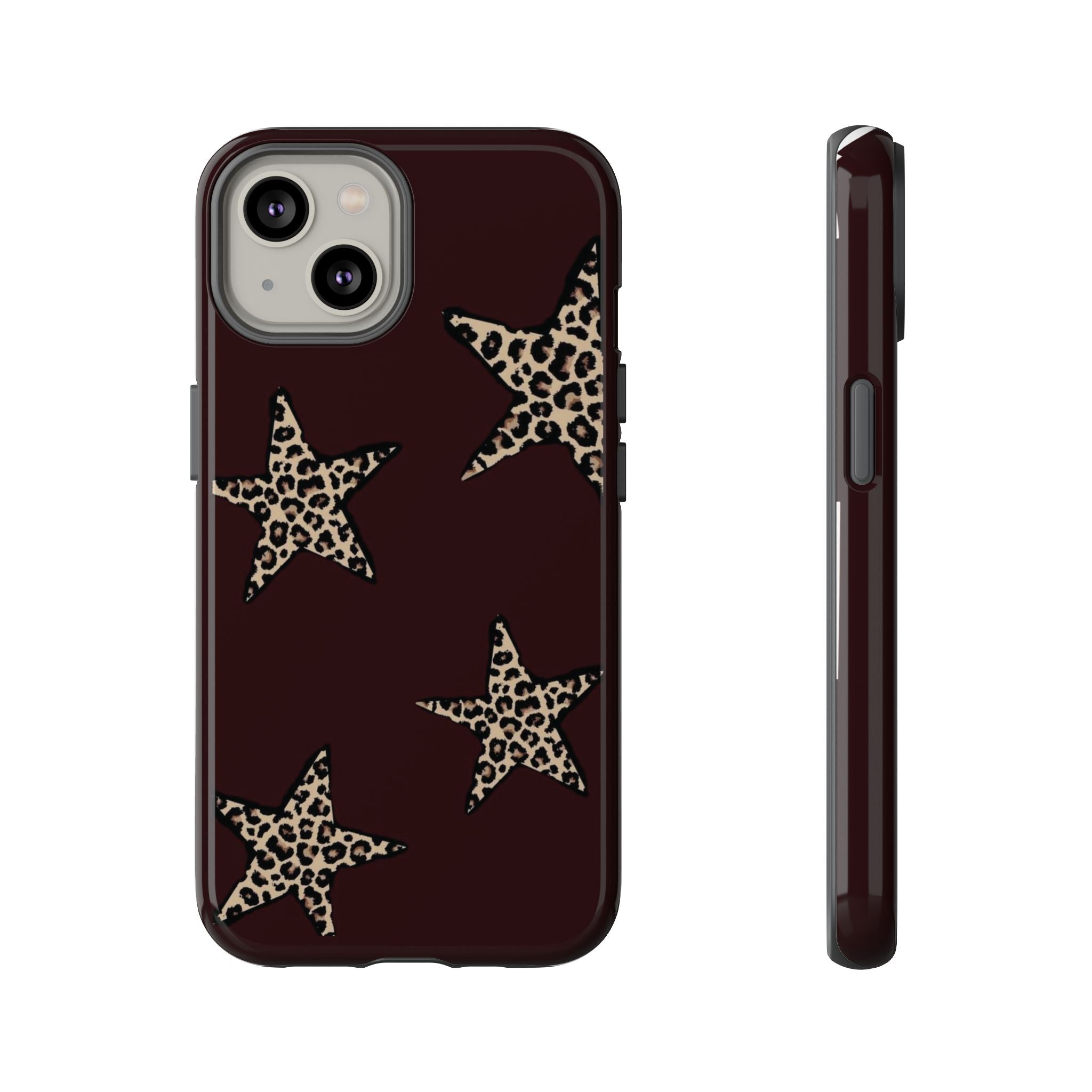Leopard Star iPhone Case — Chic Brown Protective Tough Case