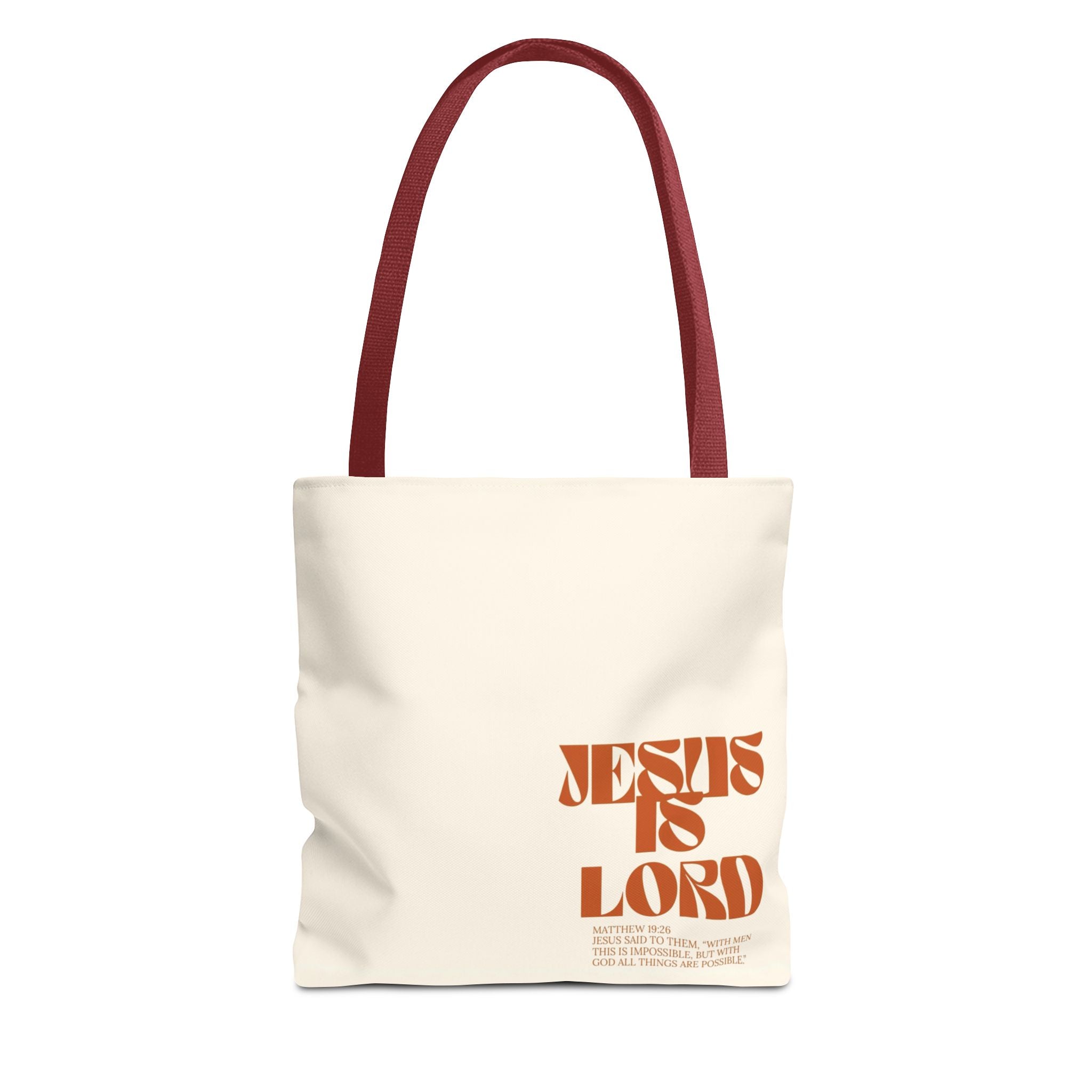 "Jesus Is Lord" Tote Bag — Faith-Based Christian Quote Everyday Tote