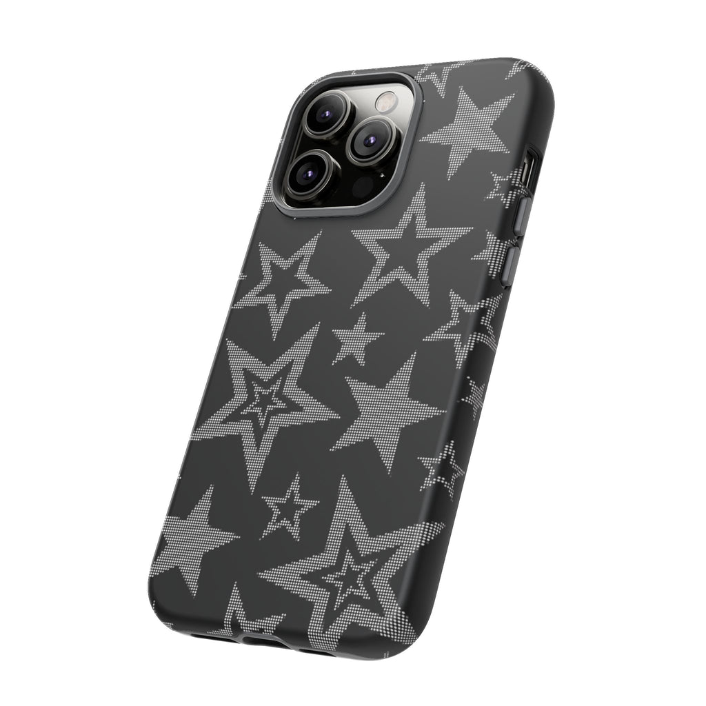 Black Star Pattern Tough Phone Case — Durable Protective Phone Cover