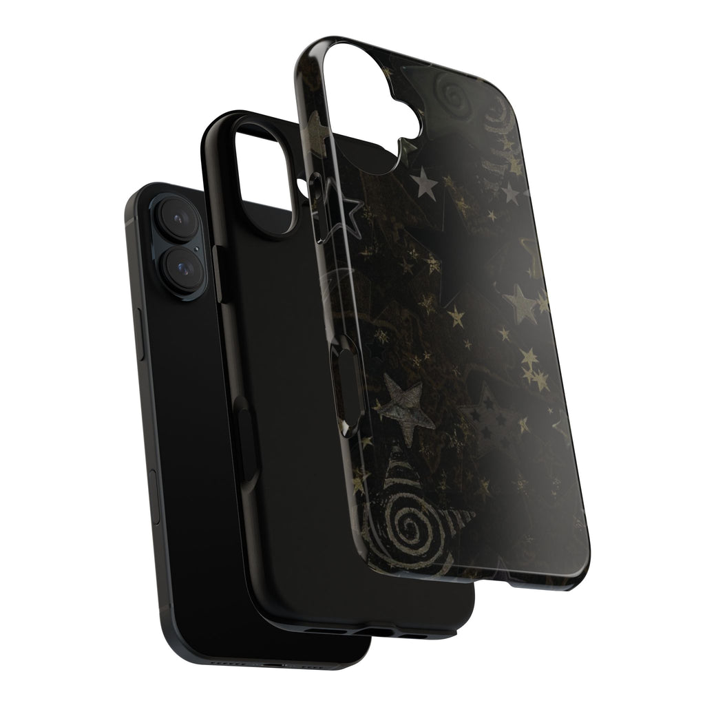 Black Starry iPhone Case – Protective Tough Case with Subtle Galaxy Pattern