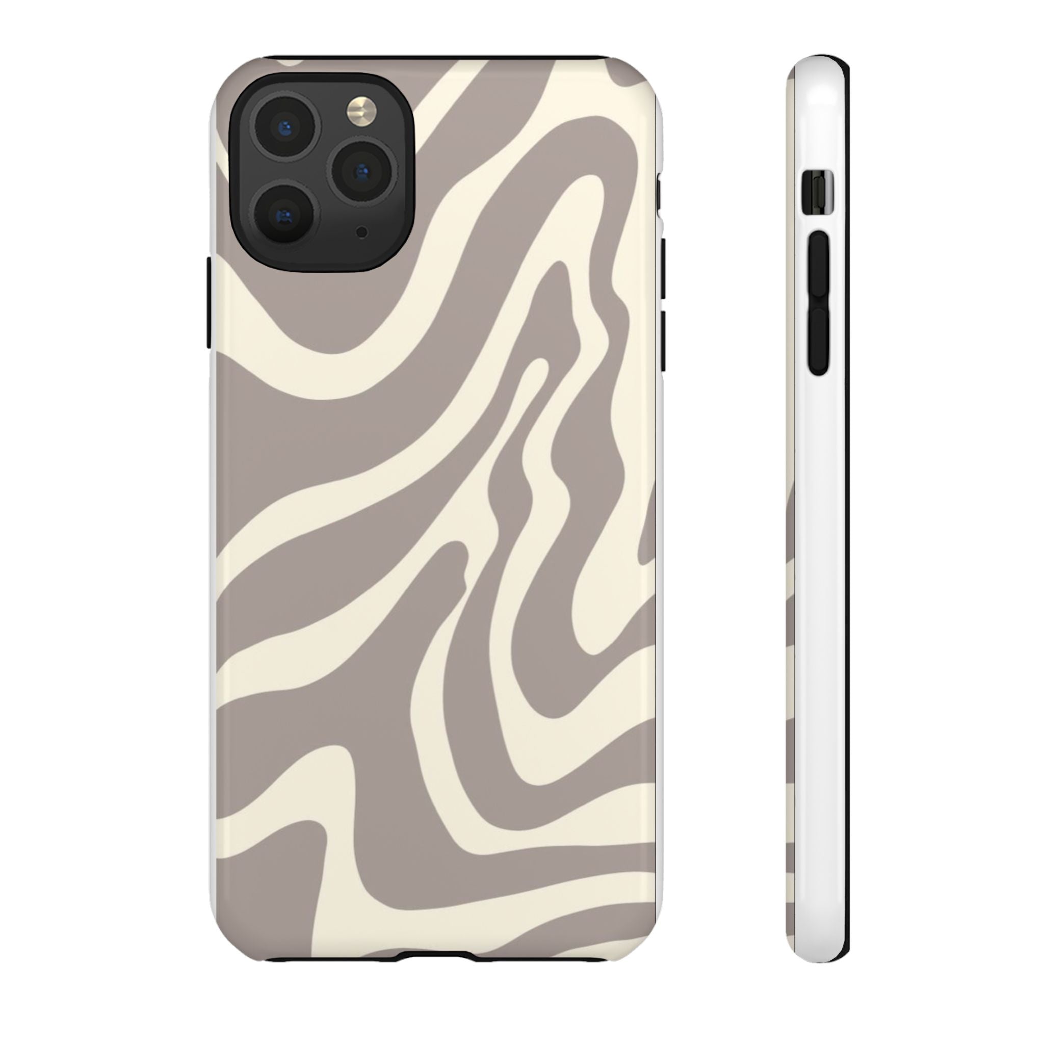 Neutral Zebra Print Tough iPhone Case