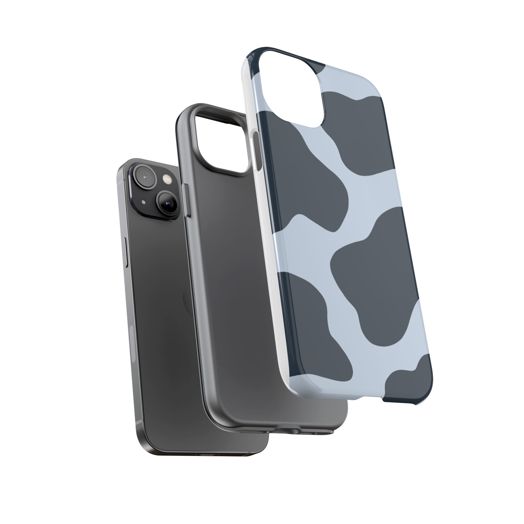Cow Print Tough iPhone Case — Blue Black Abstract Pattern