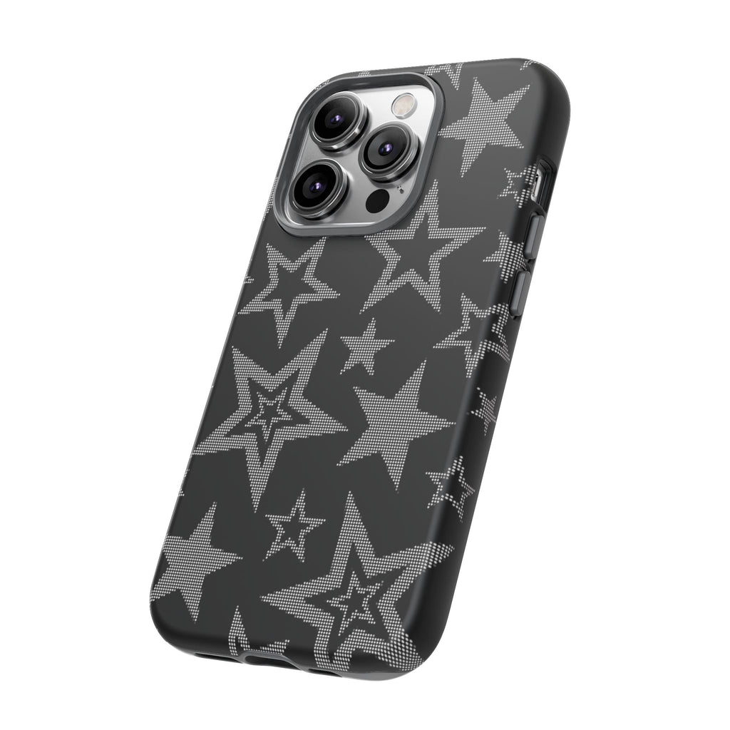 Black Star Pattern Tough Phone Case — Durable Protective Phone Cover