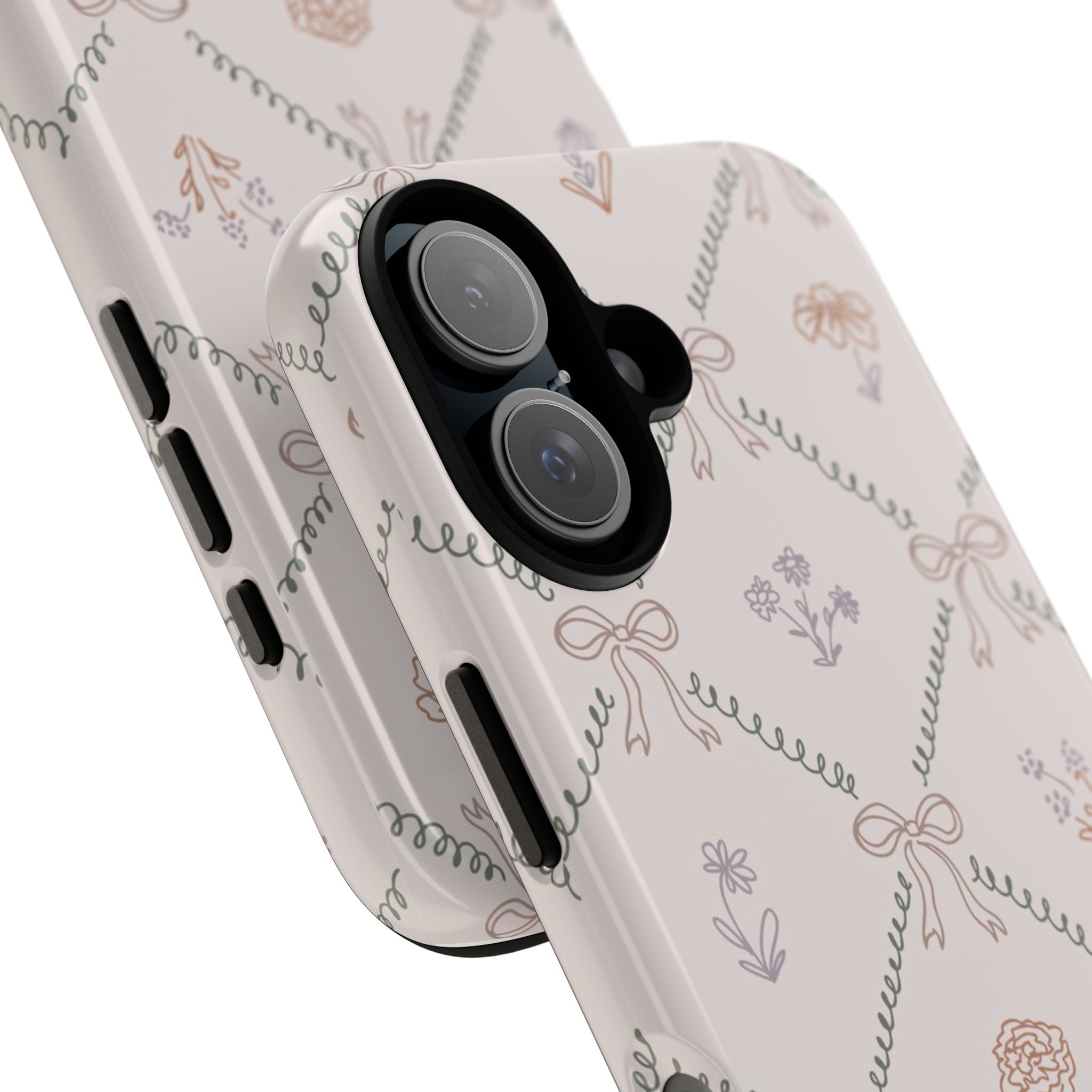 Floral Bow Pattern Tough iPhone Case