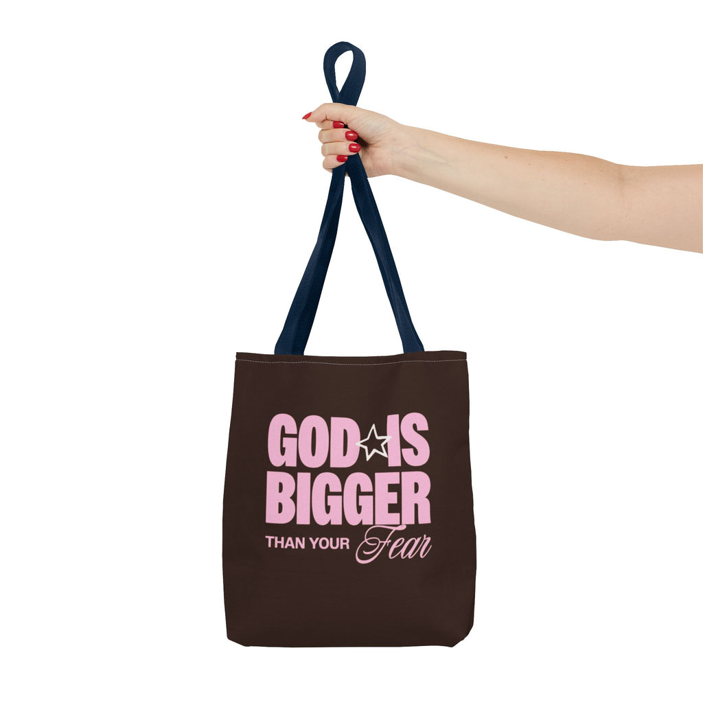 "God Is Bigger Than Your Fear" Scripture Quote Tote Bag