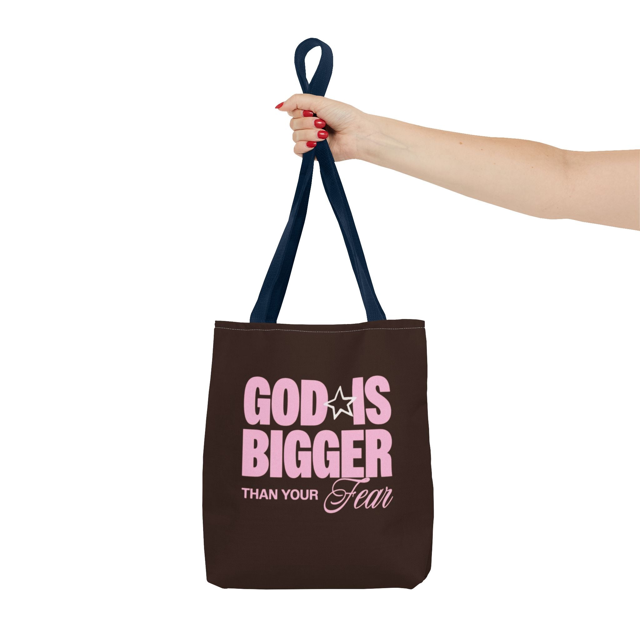 "God Is Bigger Than Your Fear" Scripture Quote Tote Bag