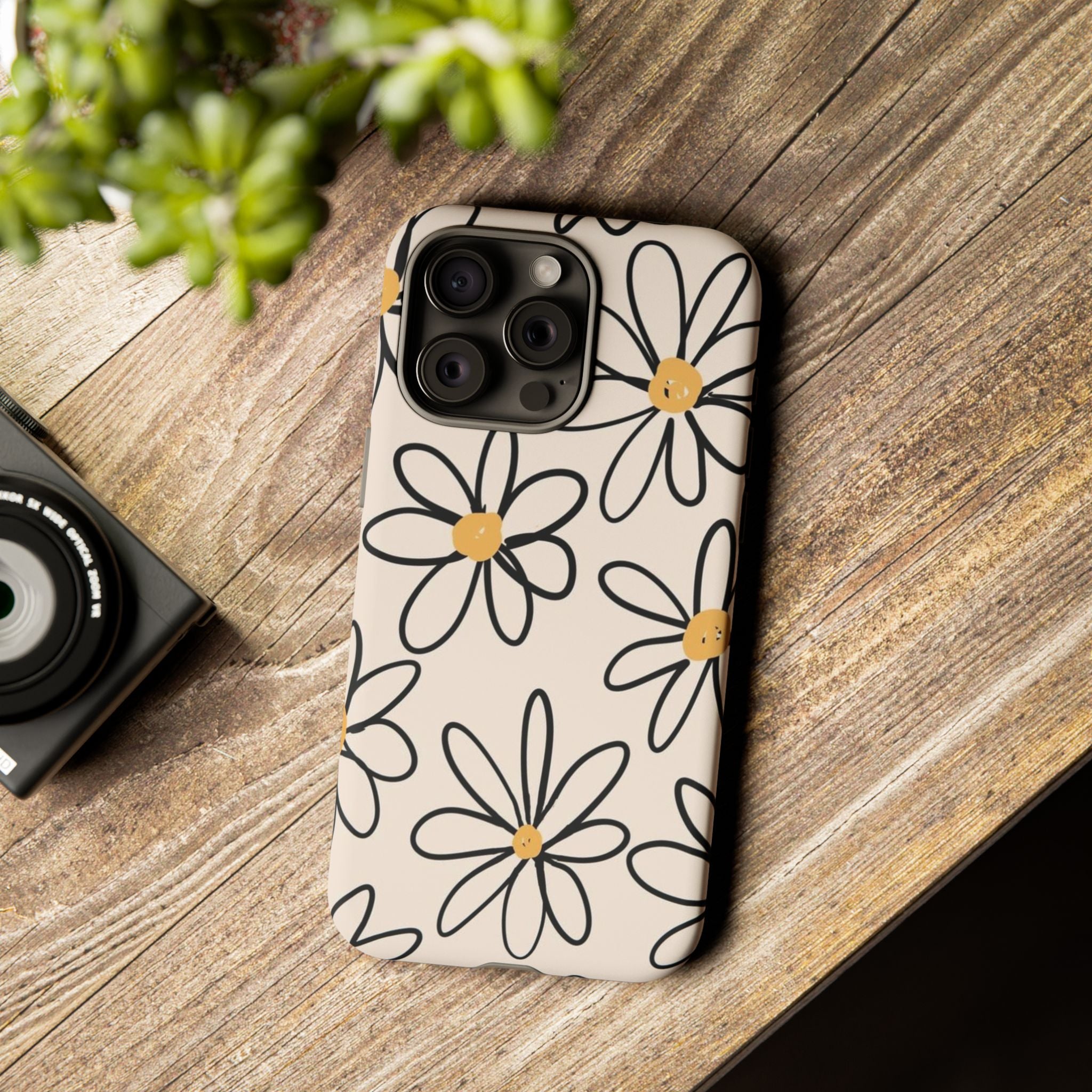 Daisy Sketch iPhone Case — Floral Protective Phone Cover