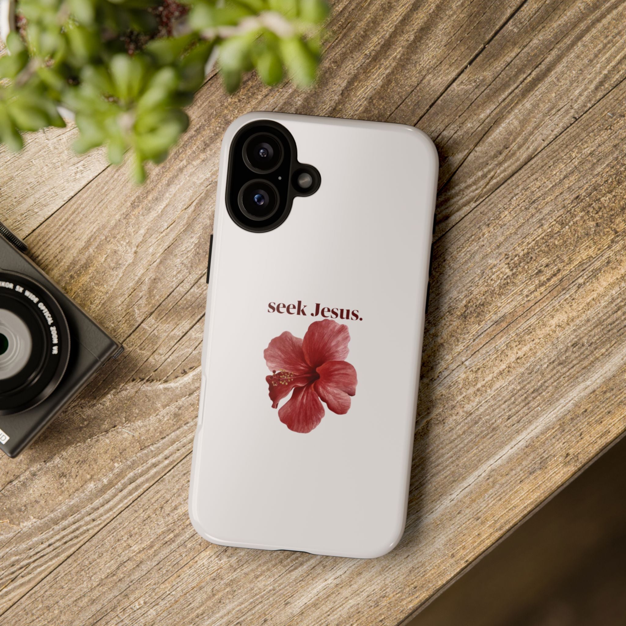 "seek Jesus." Floral Tough Protective Case