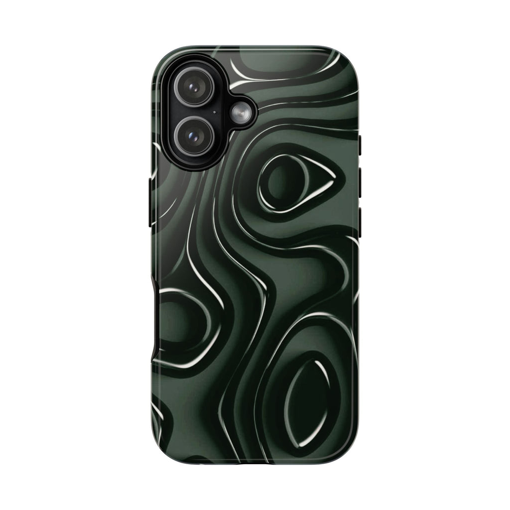 Dark Green Abstract Swirl Tough Phone Case