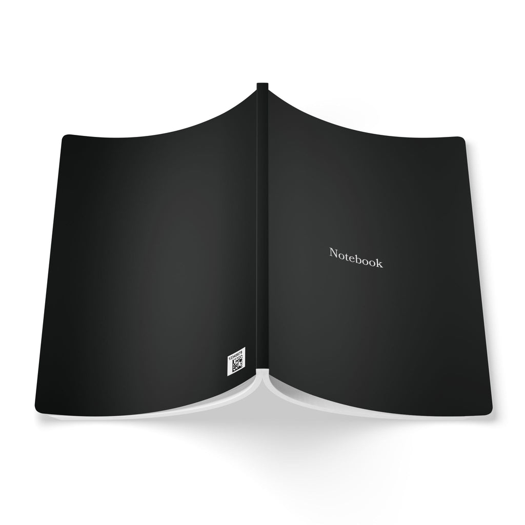 Softcover Journal — Minimal Black Notebook with Inside Prints