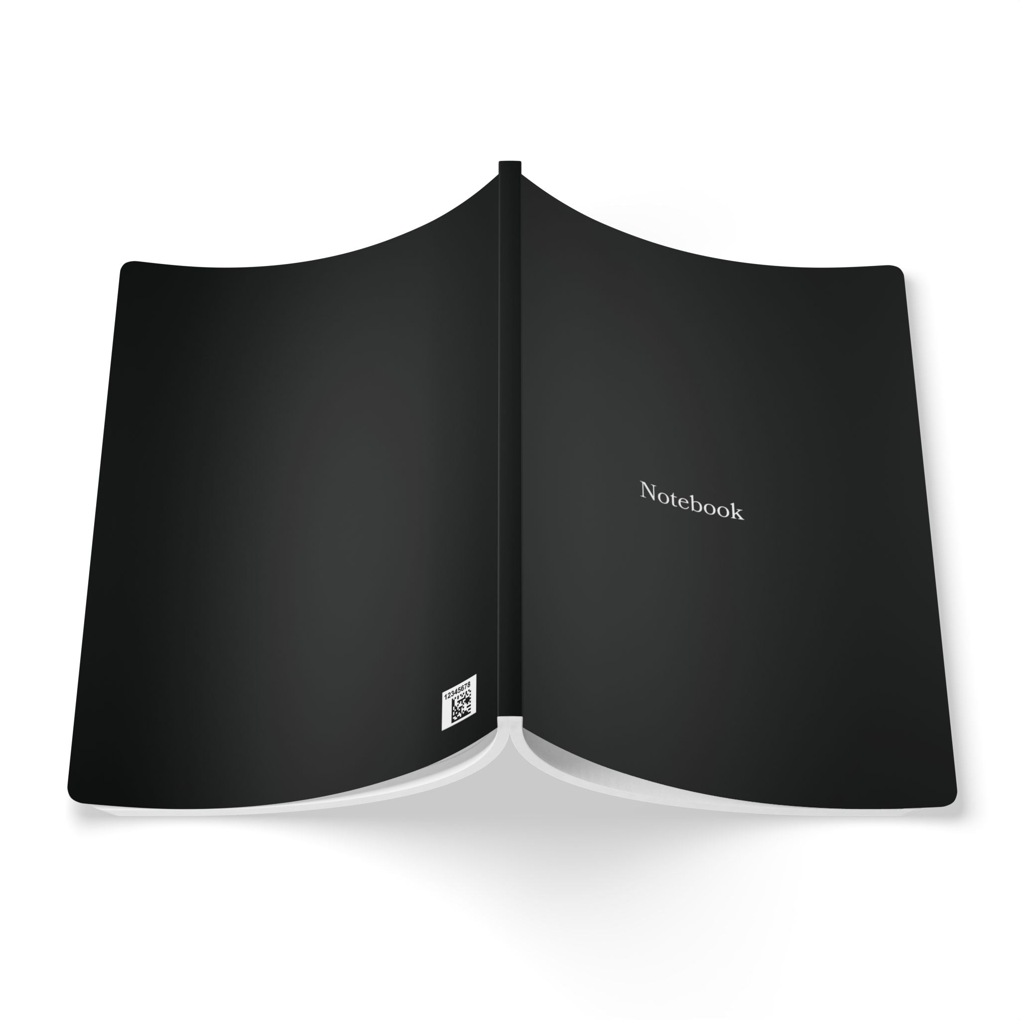 Softcover Journal — Minimal Black Notebook with Inside Prints
