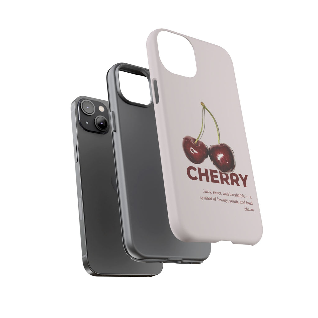 Cherry Vintage iPhone Case — Retro Cherry Illustration with 'CHERRY' Text