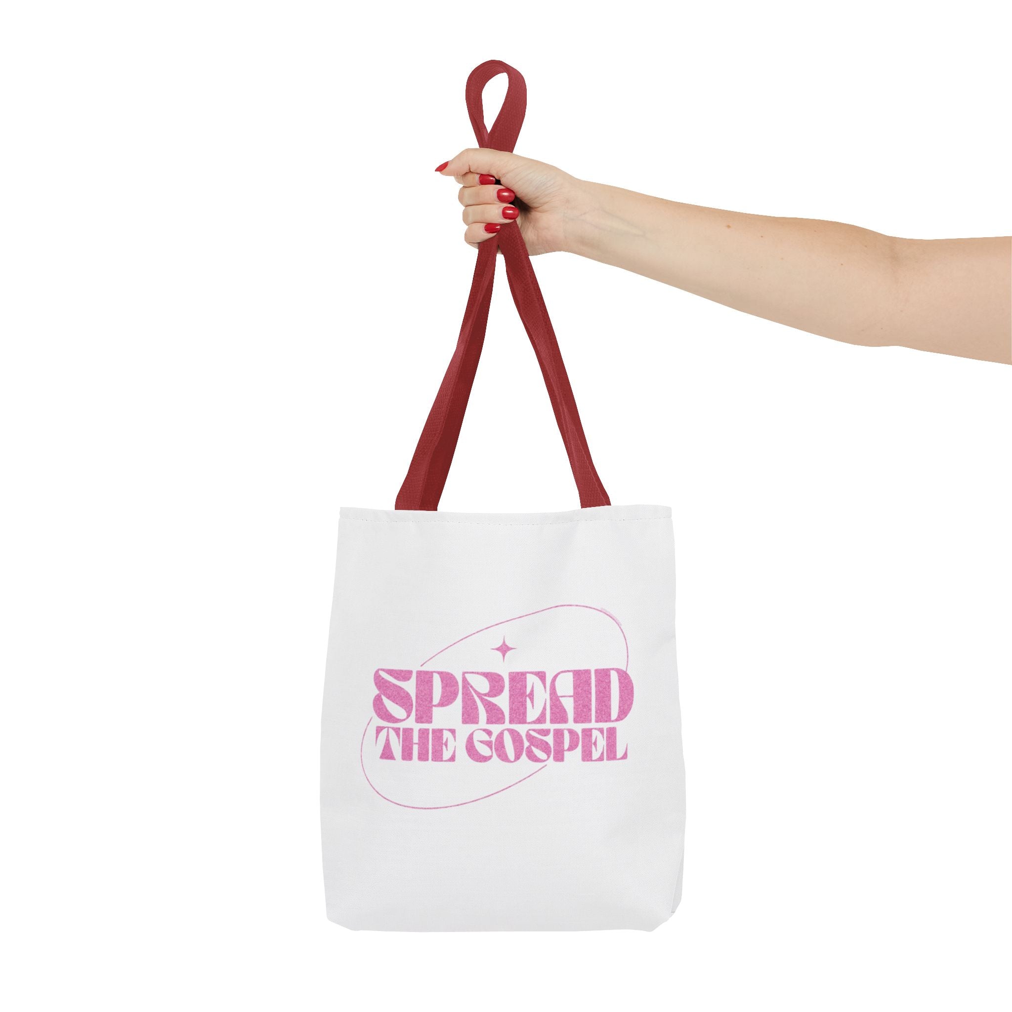 Spread the Gospel Tote Bag — Pink Retro Canvas Tote