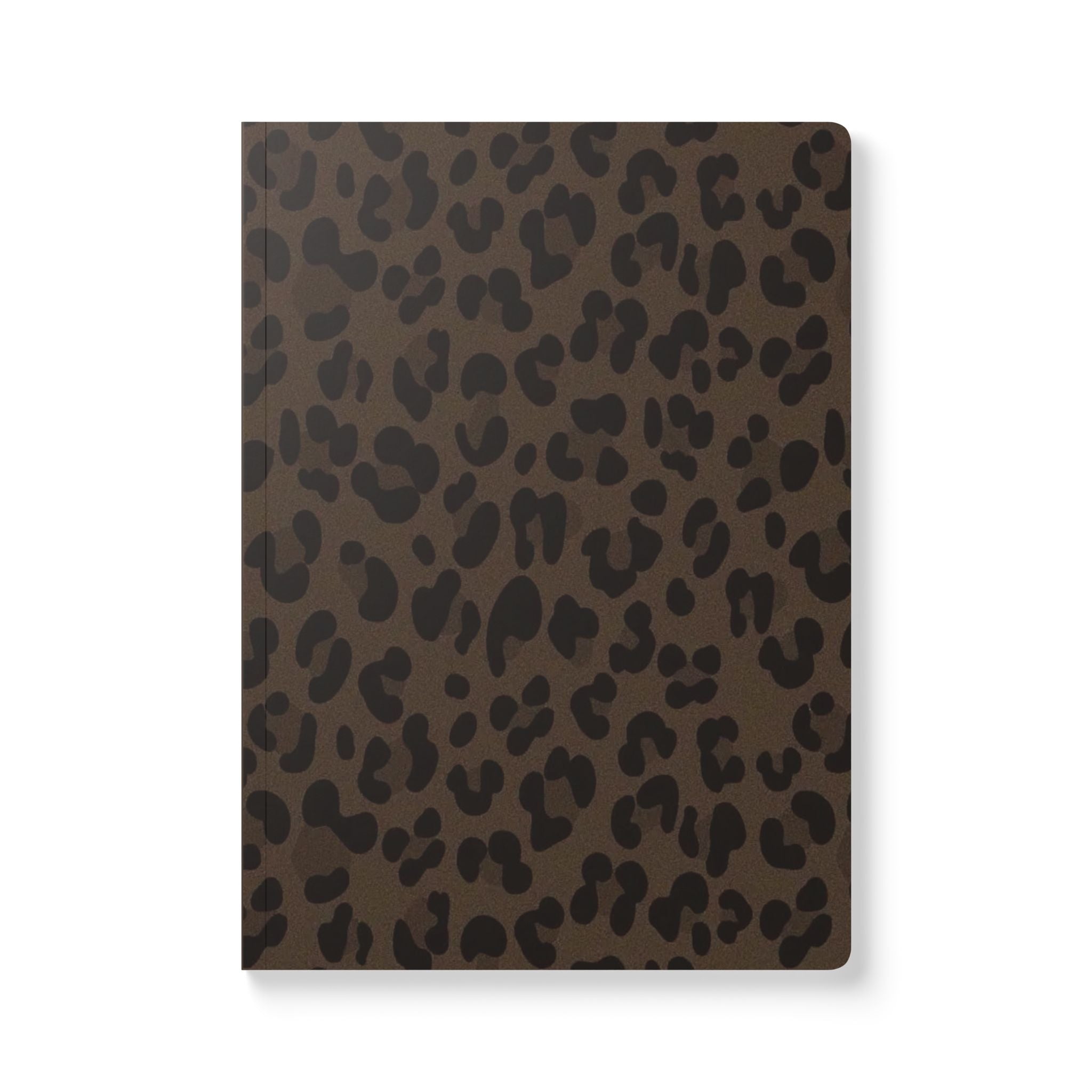 Leopard Print Softcover Journal — Brown Patterned Notebook with Interior Prints