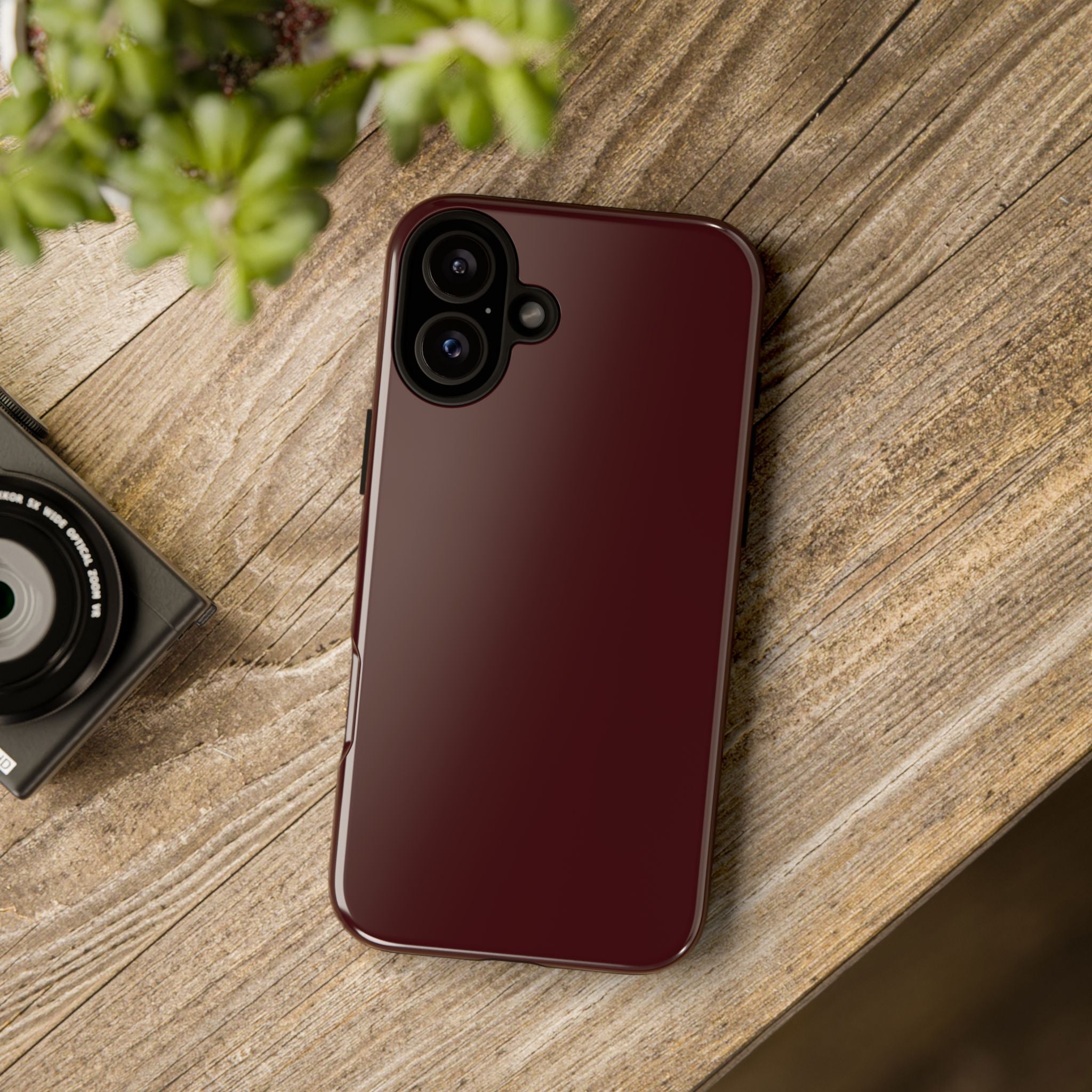 Maroon Tough iPhone Case — Slim Impact-Resistant Protective Cover