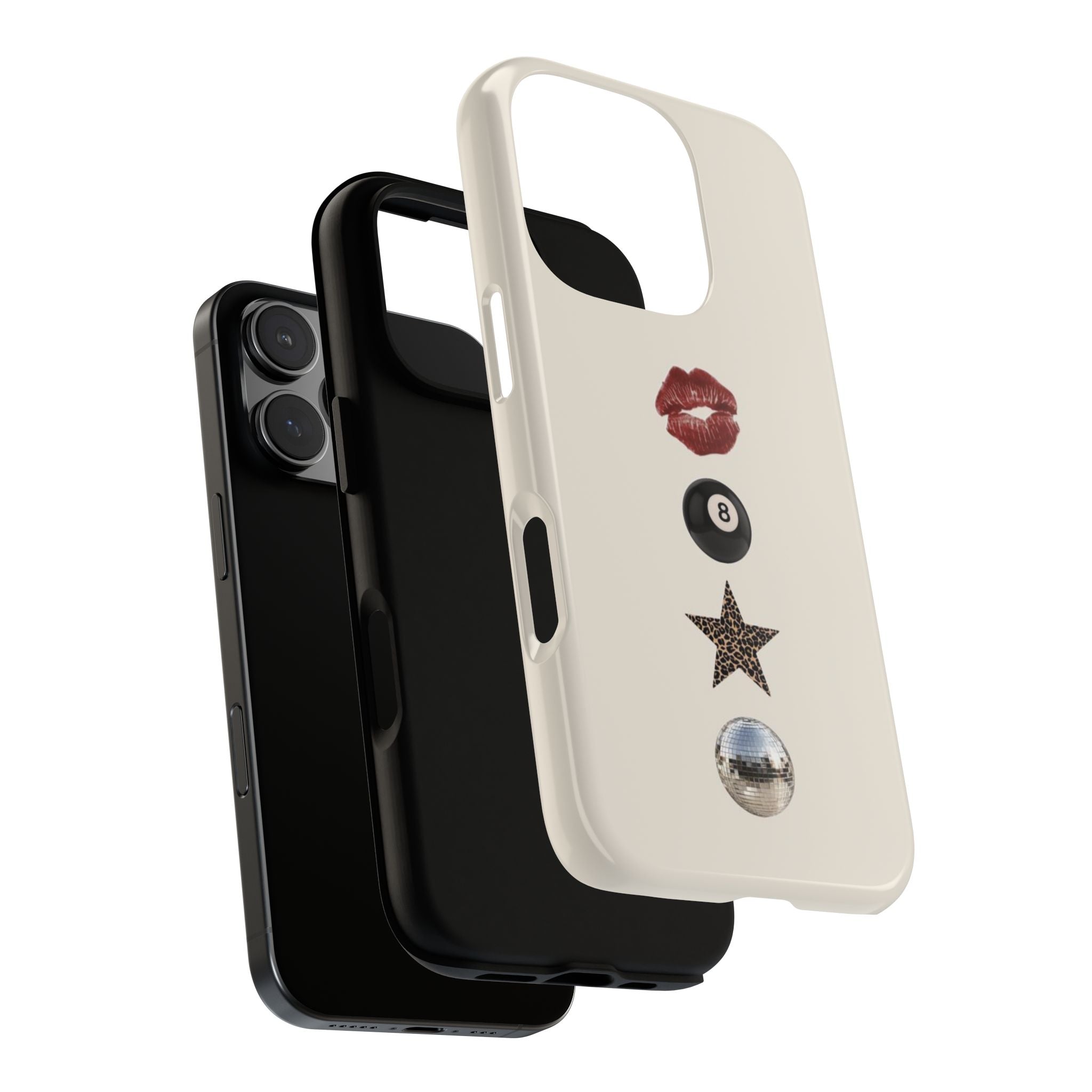 Kiss 8-Ball Star iPhone Case – Trendy Minimalist Protective Cover