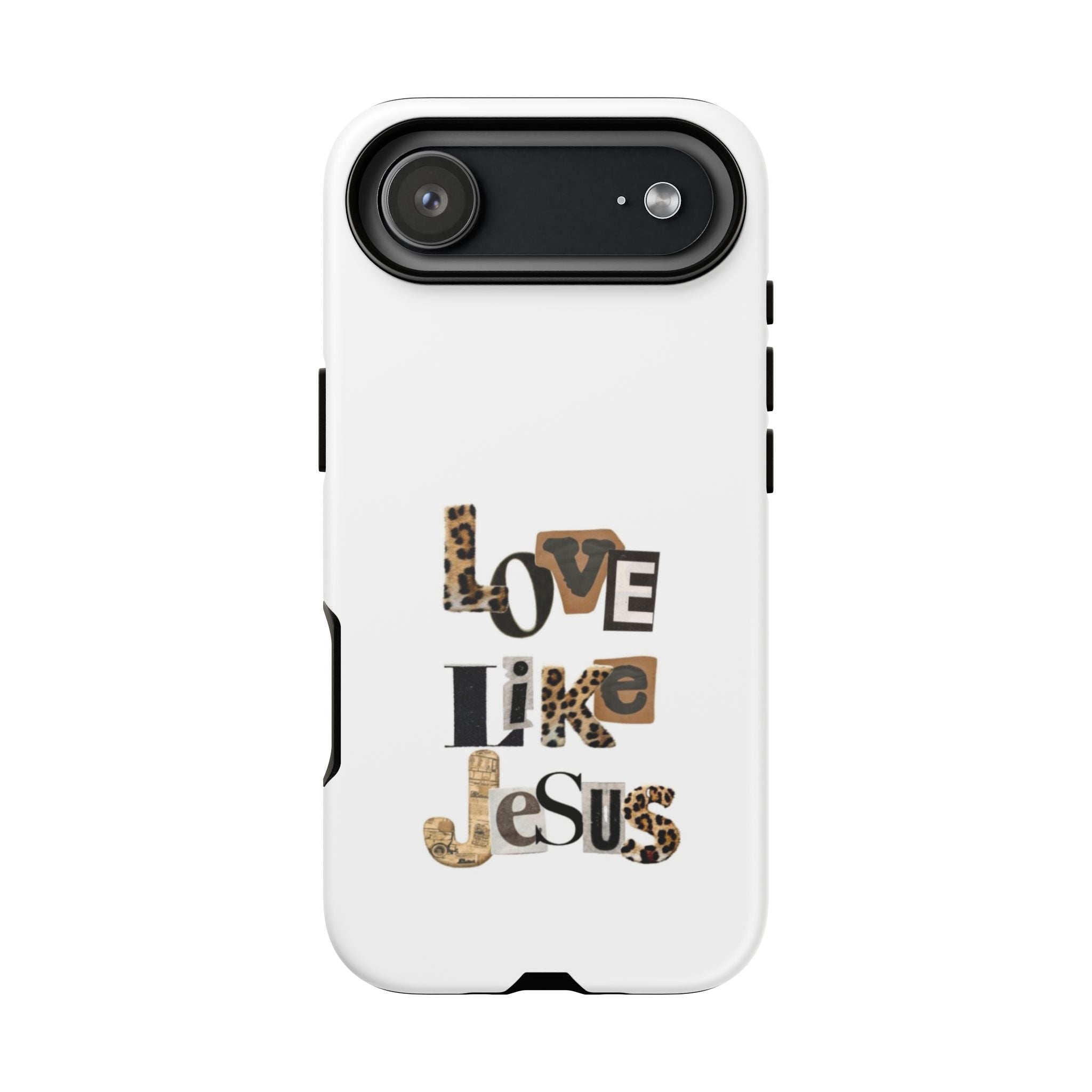 "Love Like Jesus" Leopard Print Christian Tough Phone Case