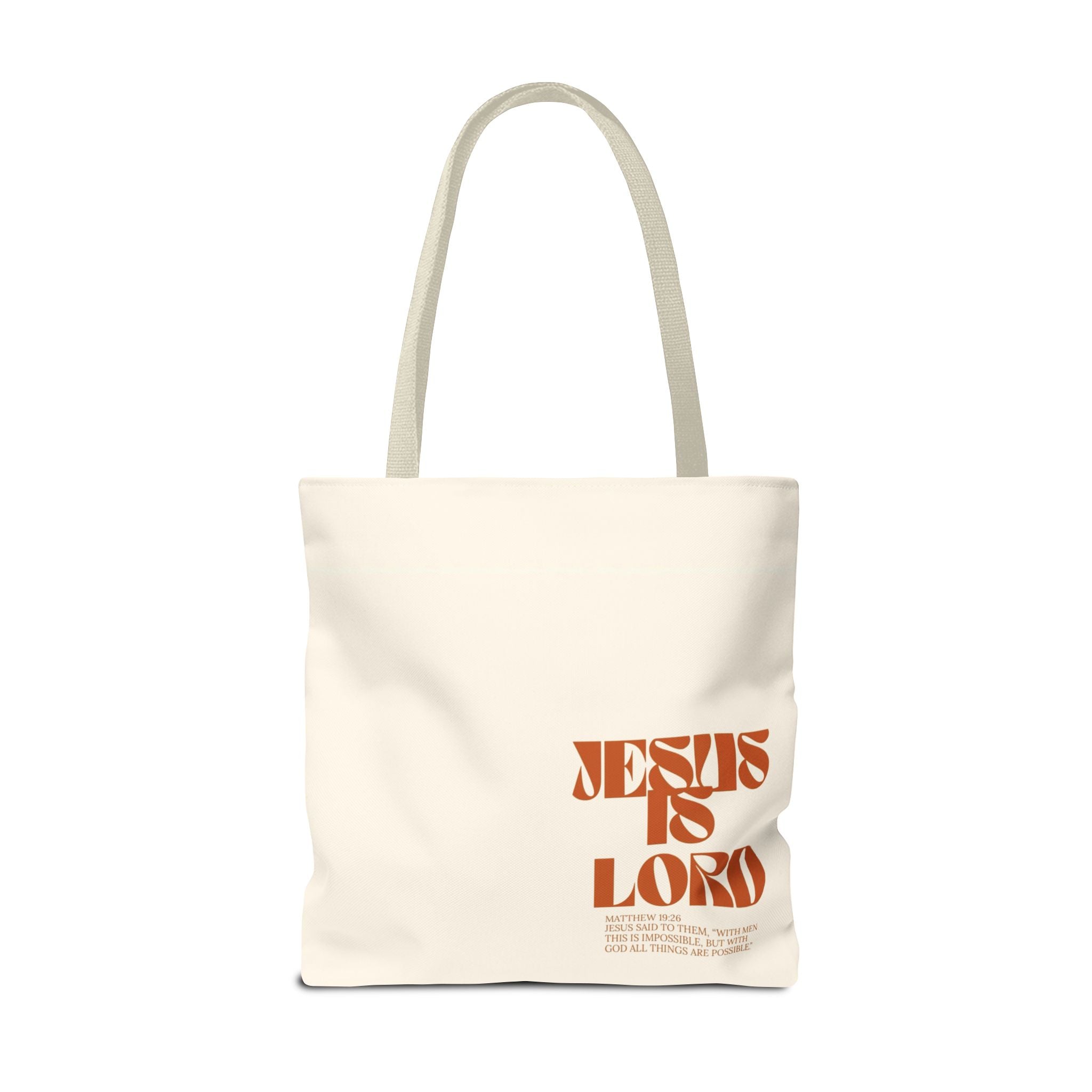"Jesus Is Lord" Tote Bag — Faith-Based Christian Quote Everyday Tote