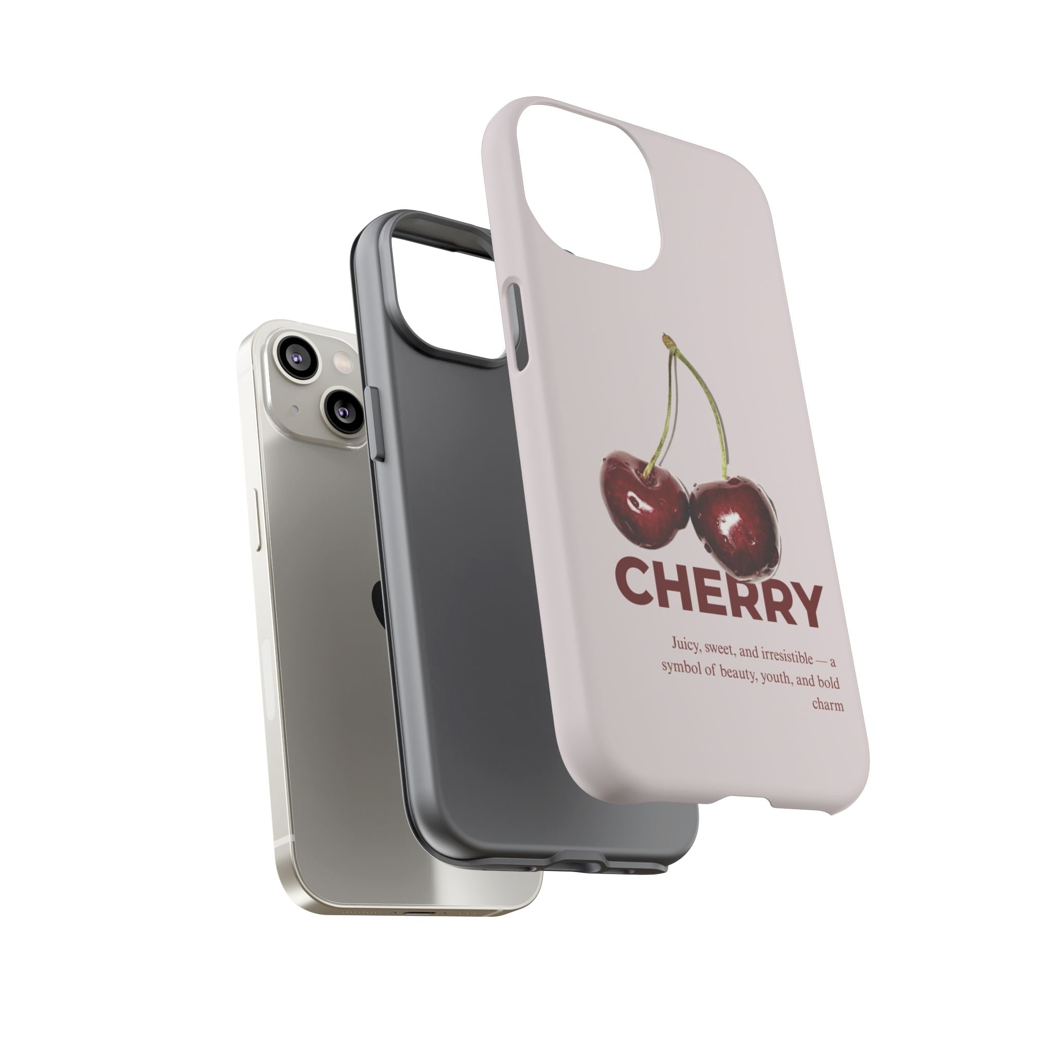 Cherry Vintage iPhone Case — Retro Cherry Illustration with 'CHERRY' Text