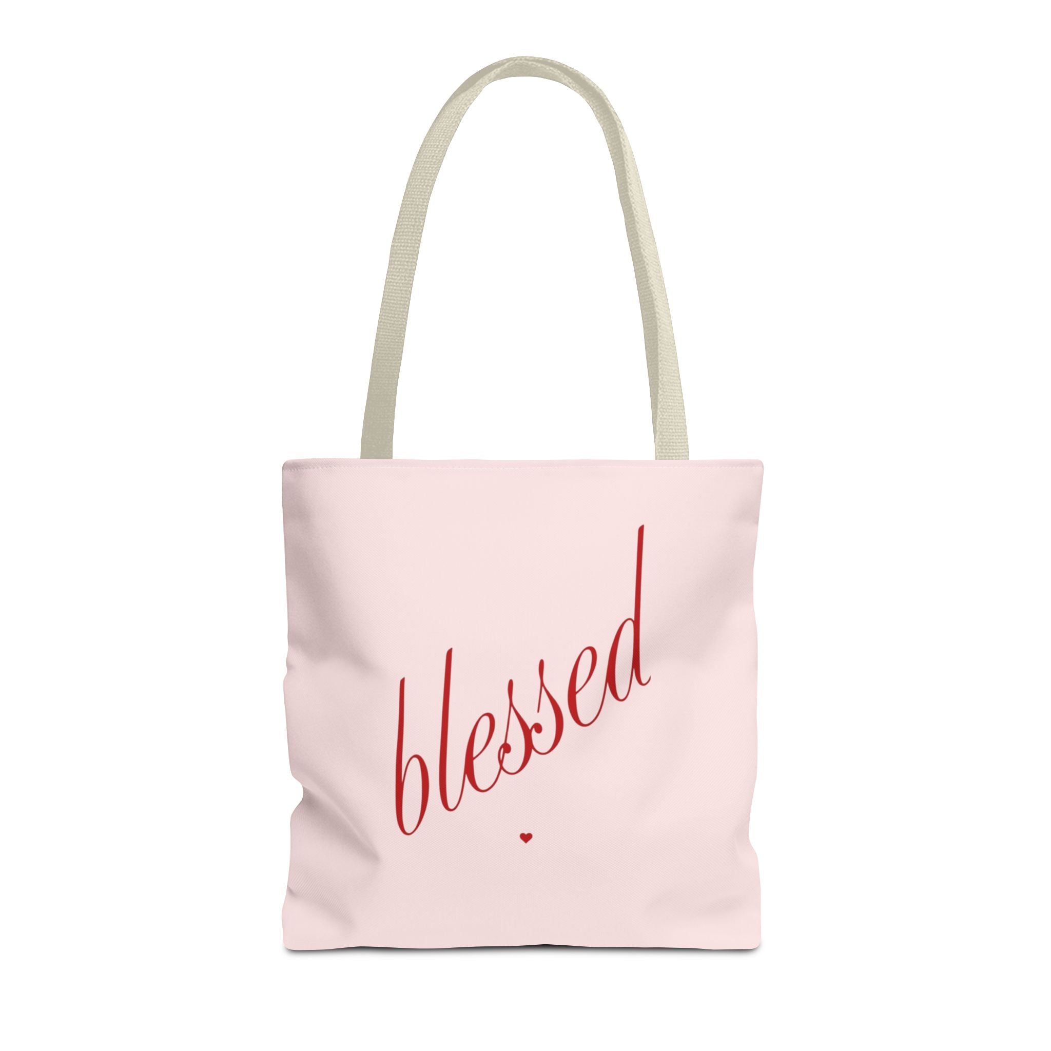 Blessed Script Tote Bag — Pink Everyday Carryall