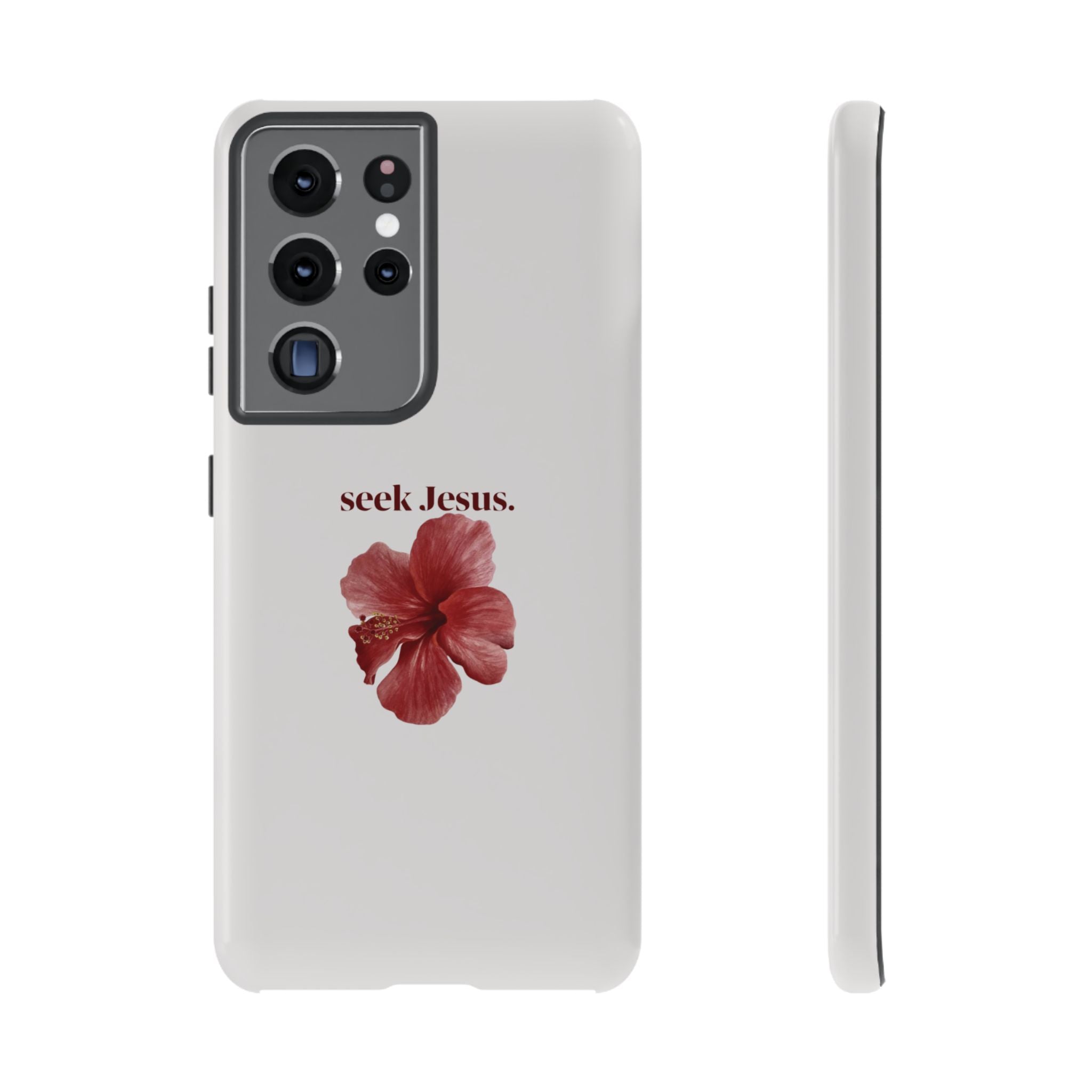 "seek Jesus." Floral Tough Protective Case